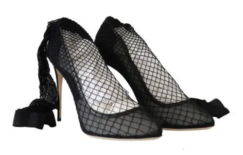 Elegant Netted Sock Pumps in Timeless Black sold by Louxly product image thumbnail 4