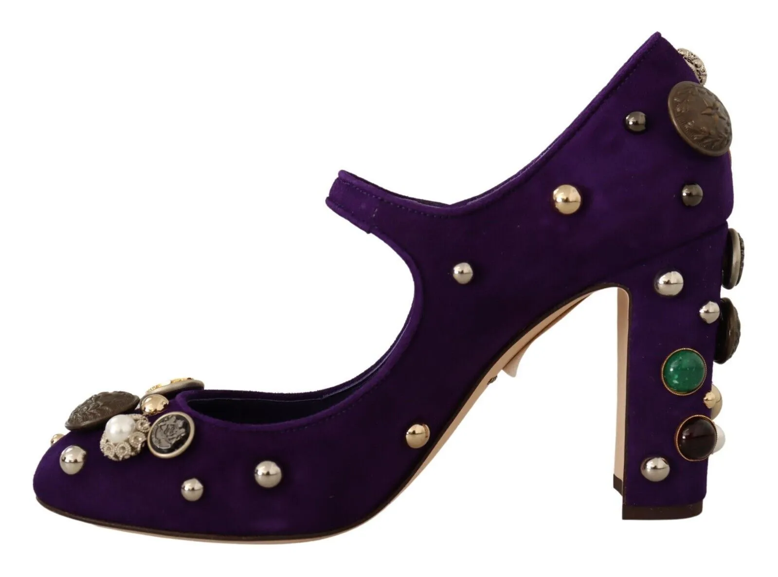 Elegant Suede Heels with Jewel Buttons sold by Louxly product image thumbnail 5