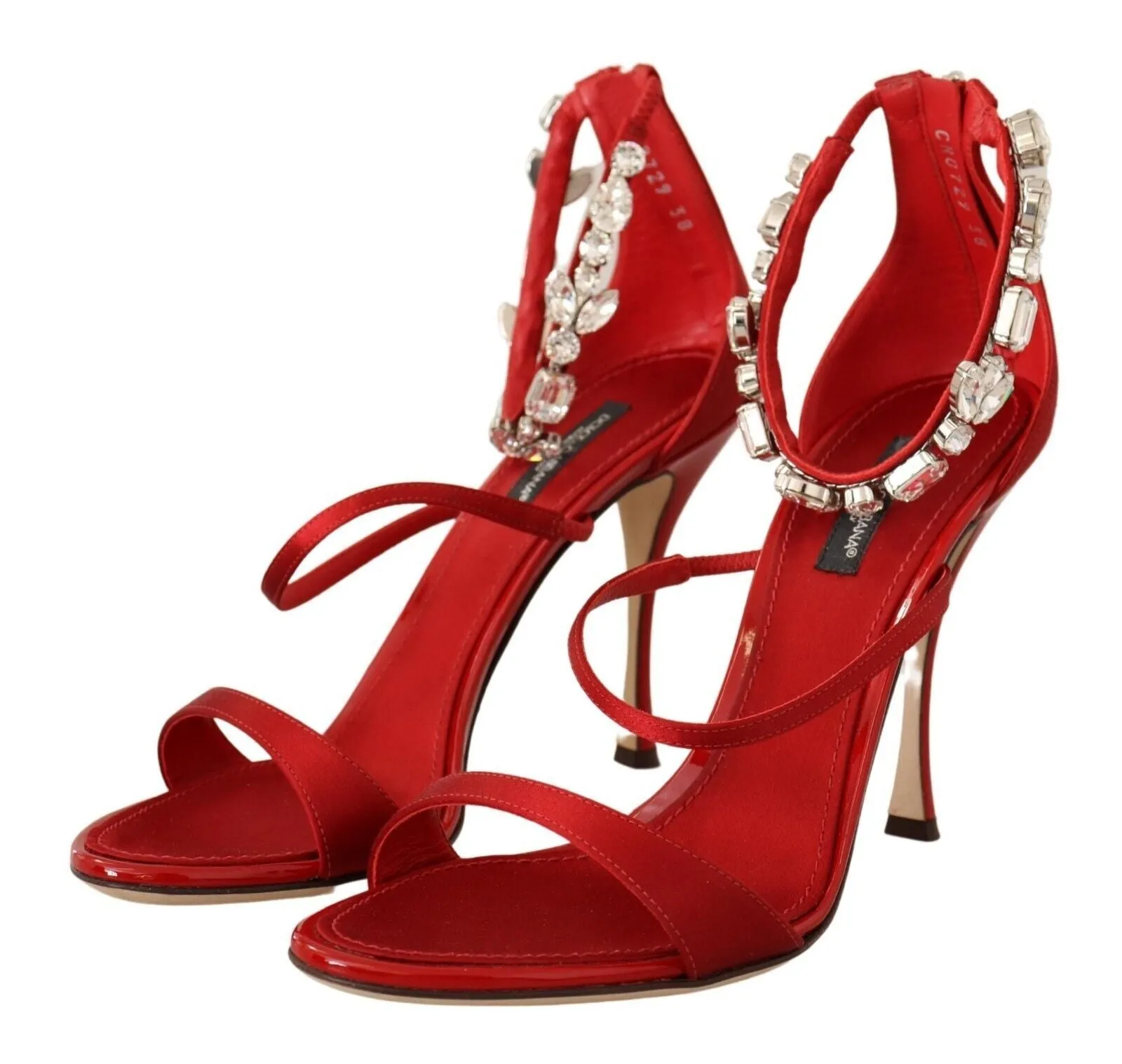 Red Crystal-Embellished Heel Sandals sold by Louxly product image thumbnail 3