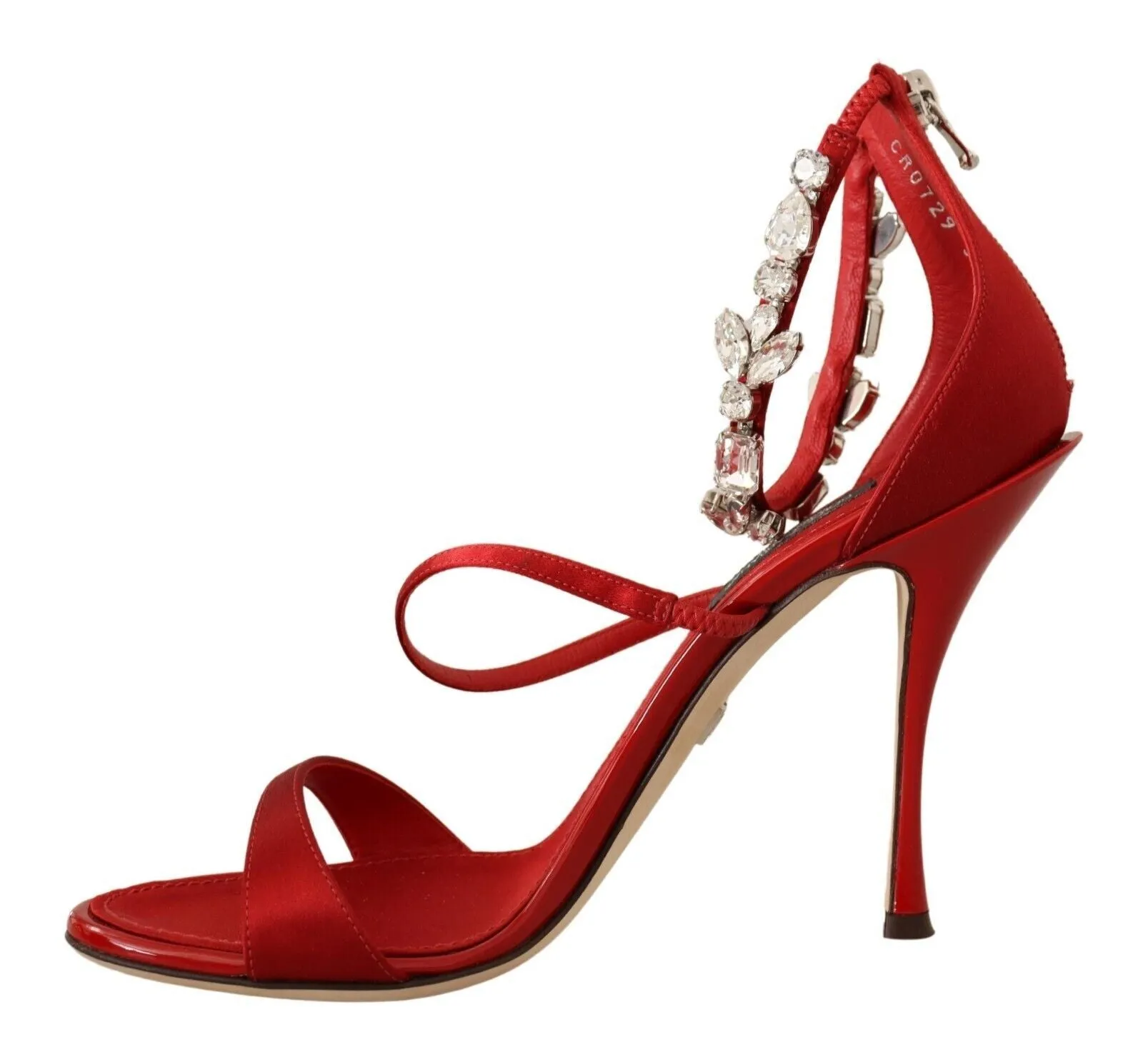 Red Crystal-Embellished Heel Sandals sold by Louxly product image thumbnail 5