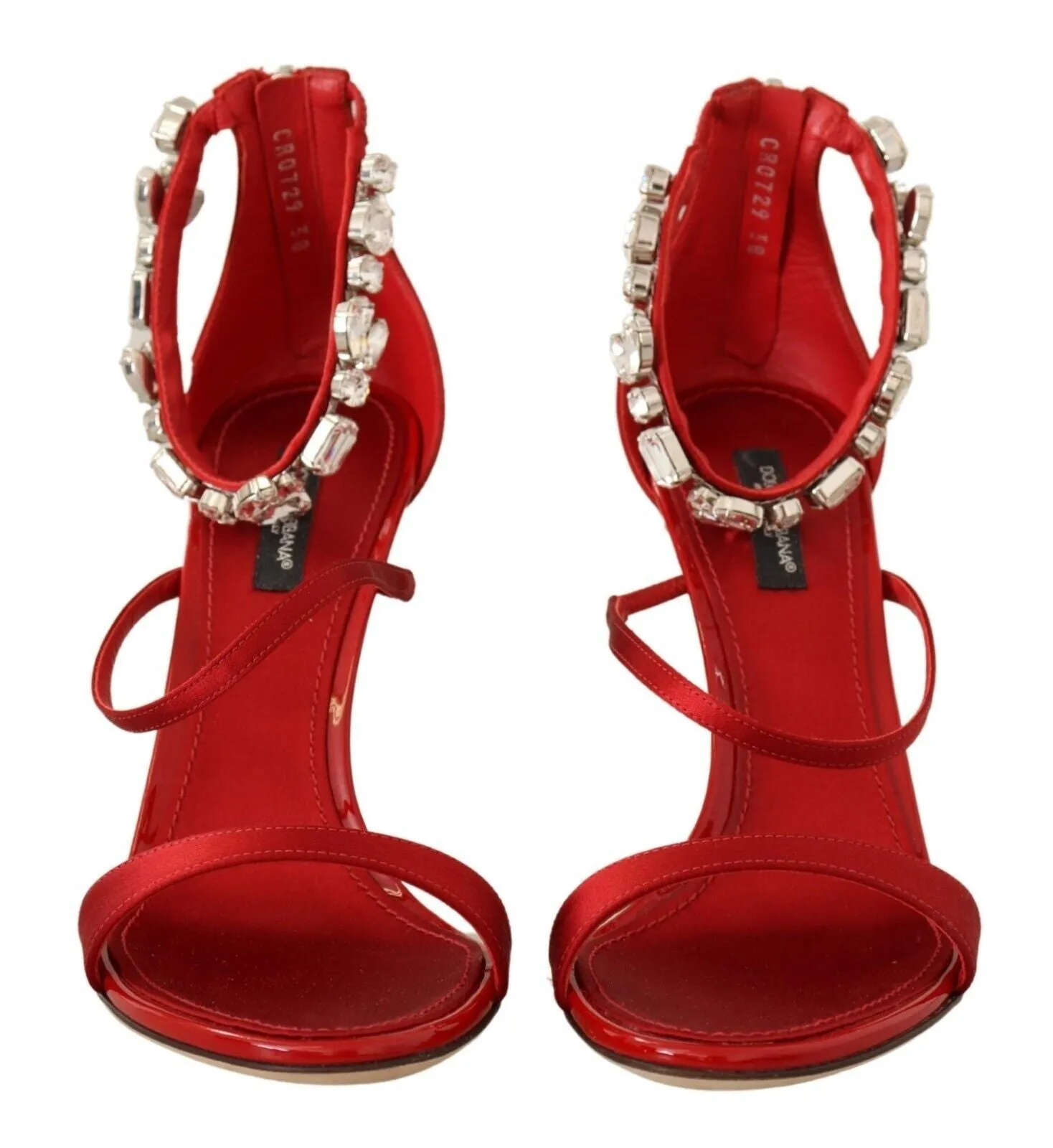 Red Crystal-Embellished Heel Sandals sold by Louxly product image thumbnail 2