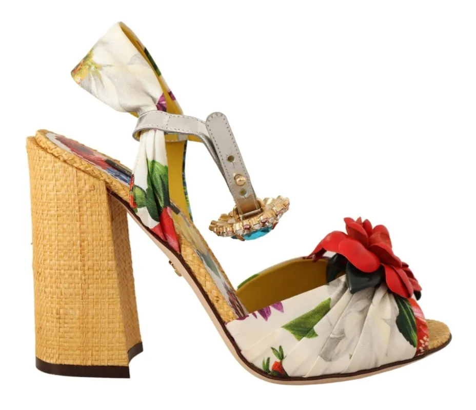 Multicolor Crystal Embellished Heel Sandals sold by Louxly