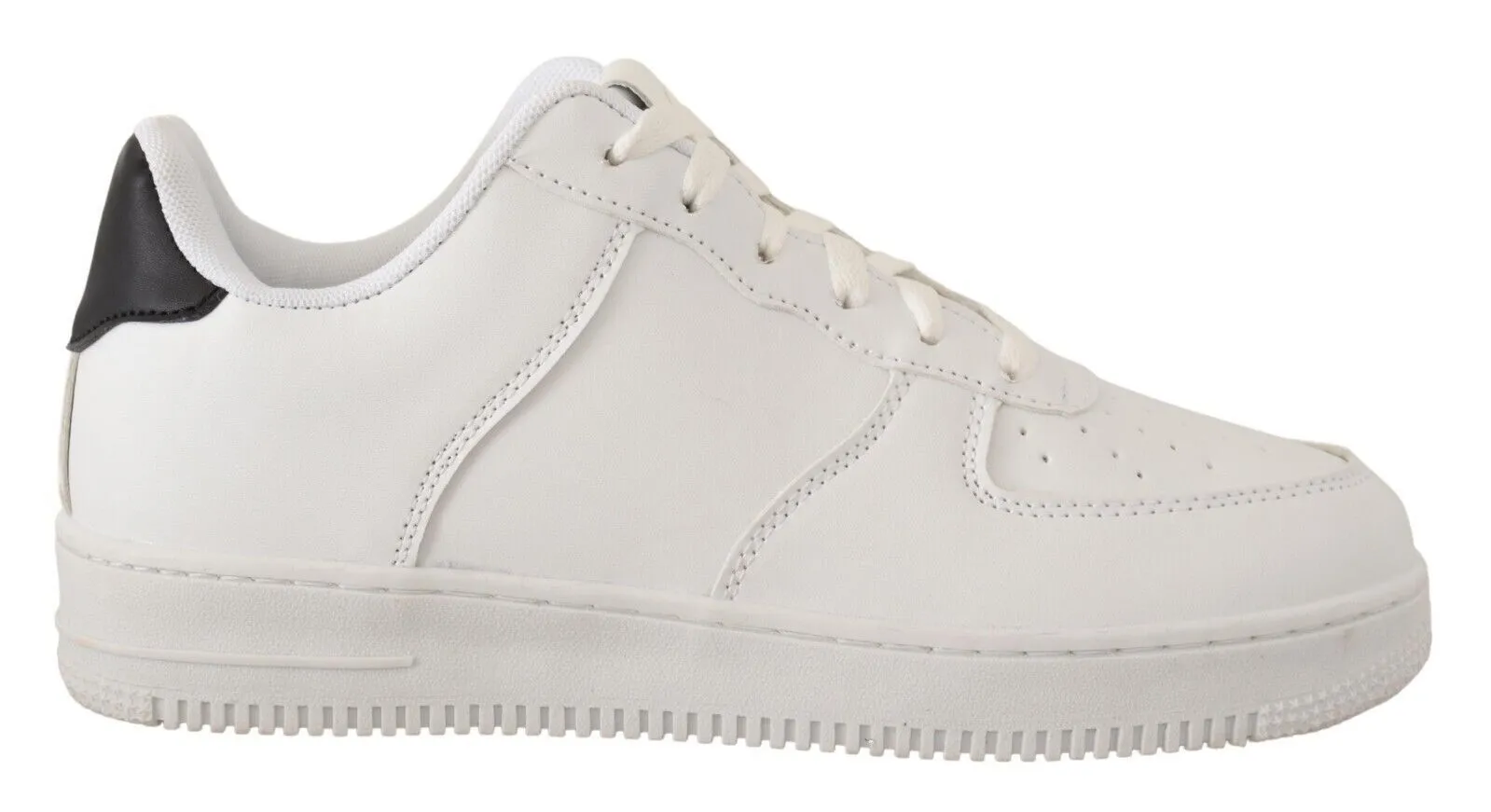 Chic White Leather Low Top Sneakers sold by Louxly