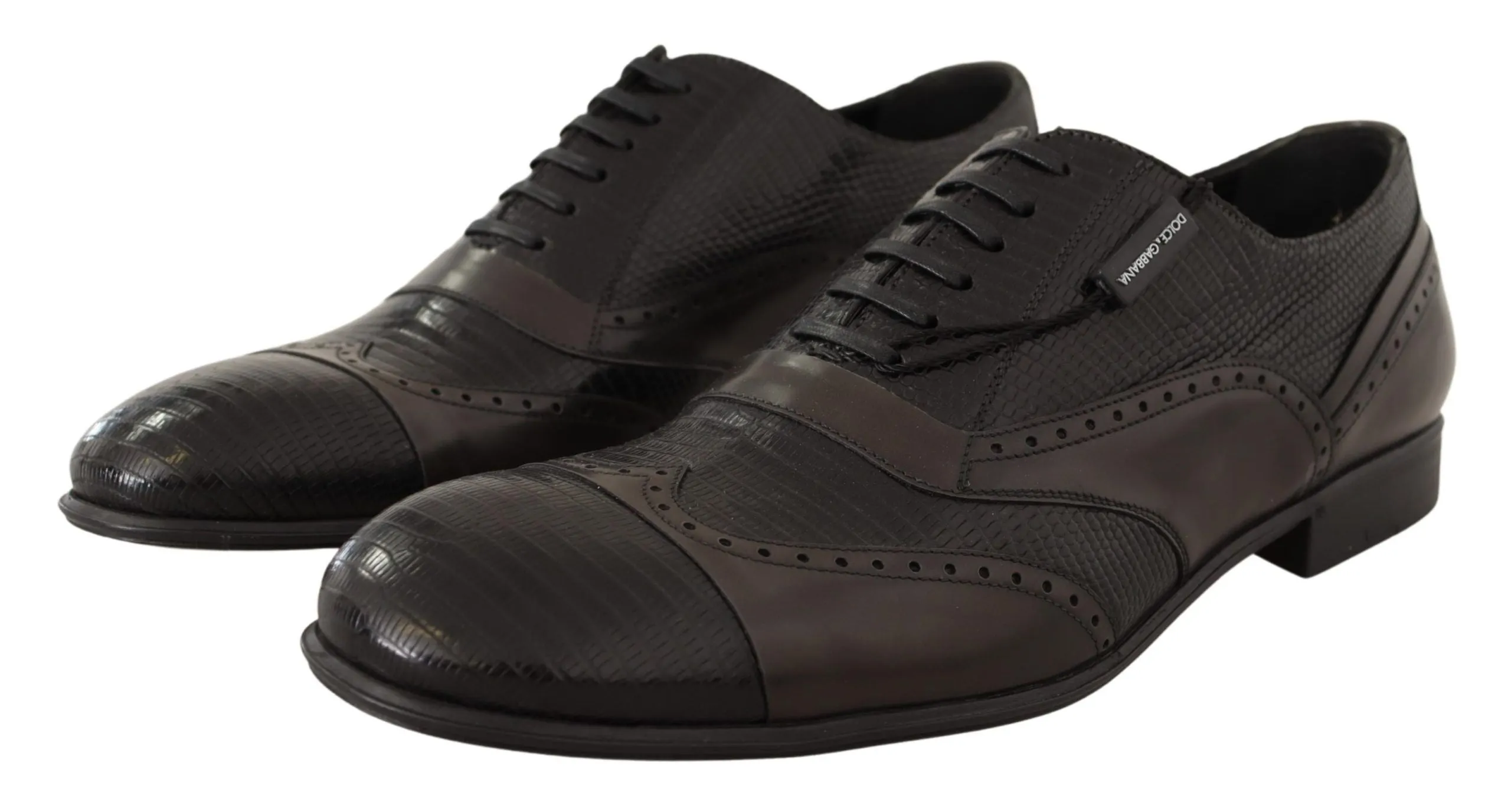 Elegant Brown Lizard Leather Oxford Shoes sold by Louxly product image thumbnail 2
