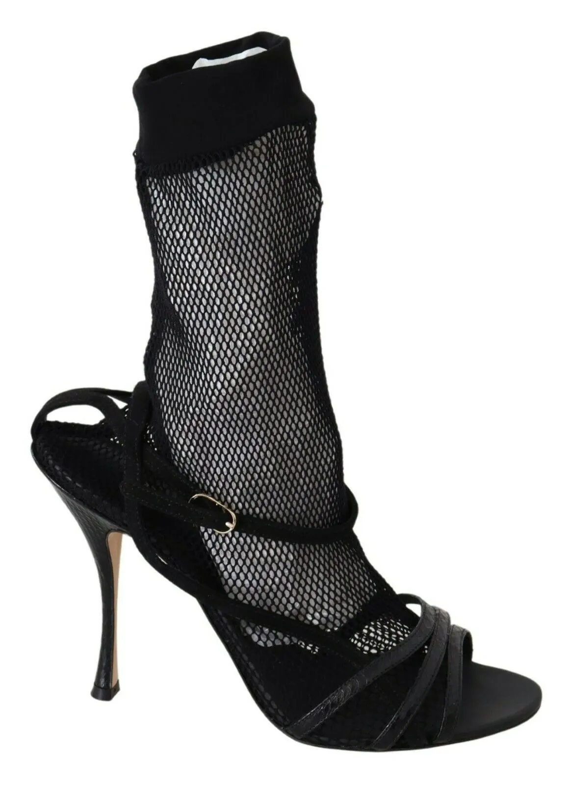 Chic Black Mesh Stiletto Sandals sold by Louxly