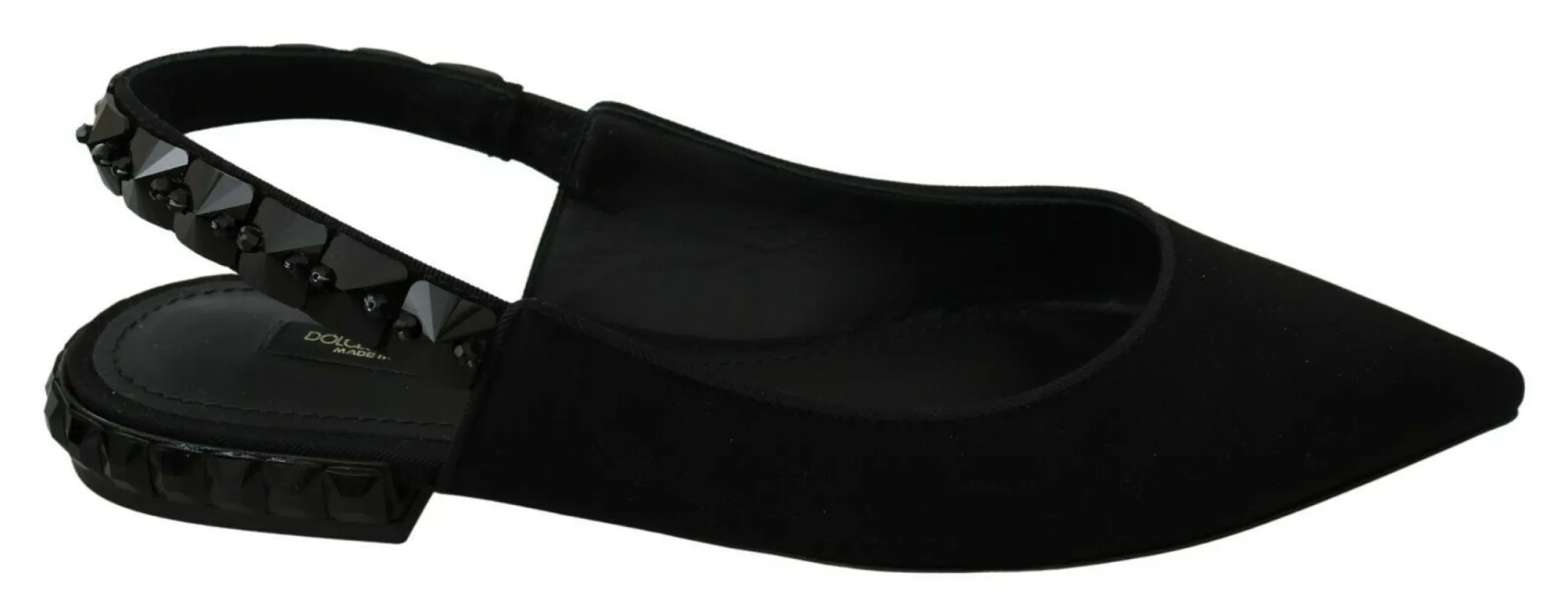 Elegant Silk Blend Slingback Flats with Crystals sold by Louxly