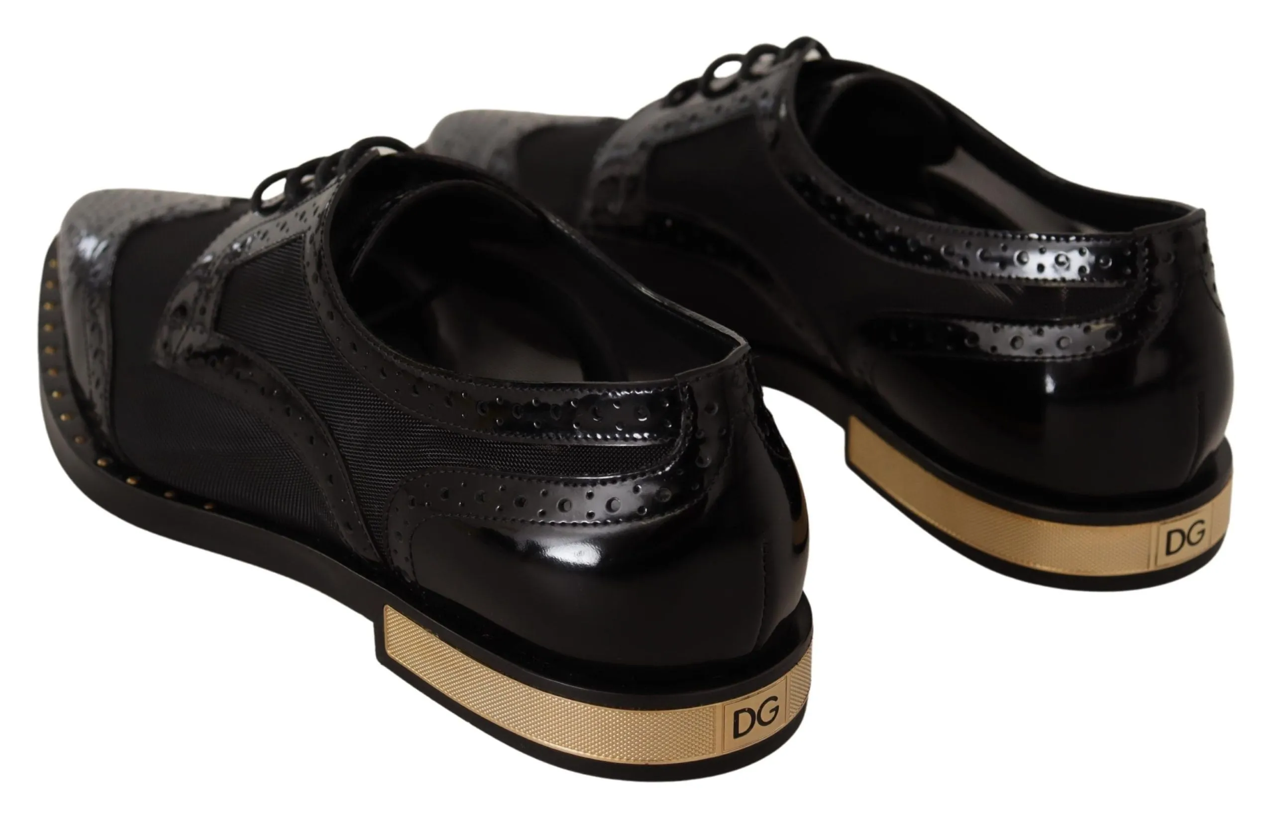 Elegant Gold-Trimmed Black Oxford Lace-Ups sold by Louxly product image thumbnail 3