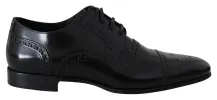 Elegant Black Leather Formal Derby Shoes sold by Louxly