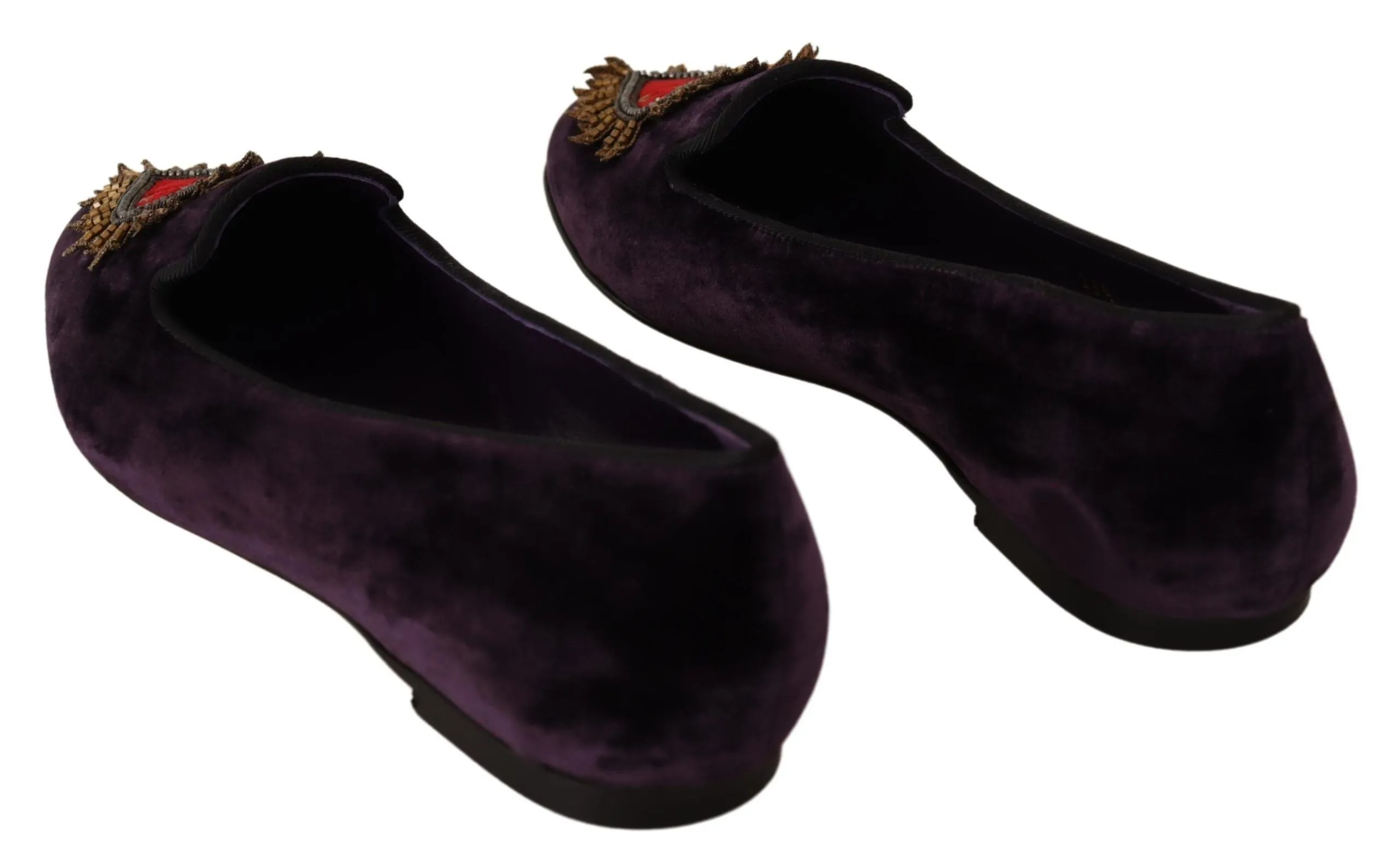 Chic Purple Velvet Loafers with Heart Detail sold by Louxly product image thumbnail 3