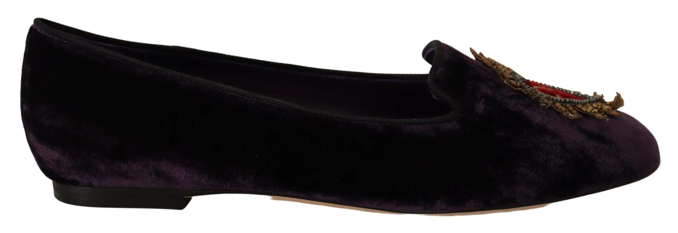 Chic Purple Velvet Loafers with Heart Detail sold by Louxly