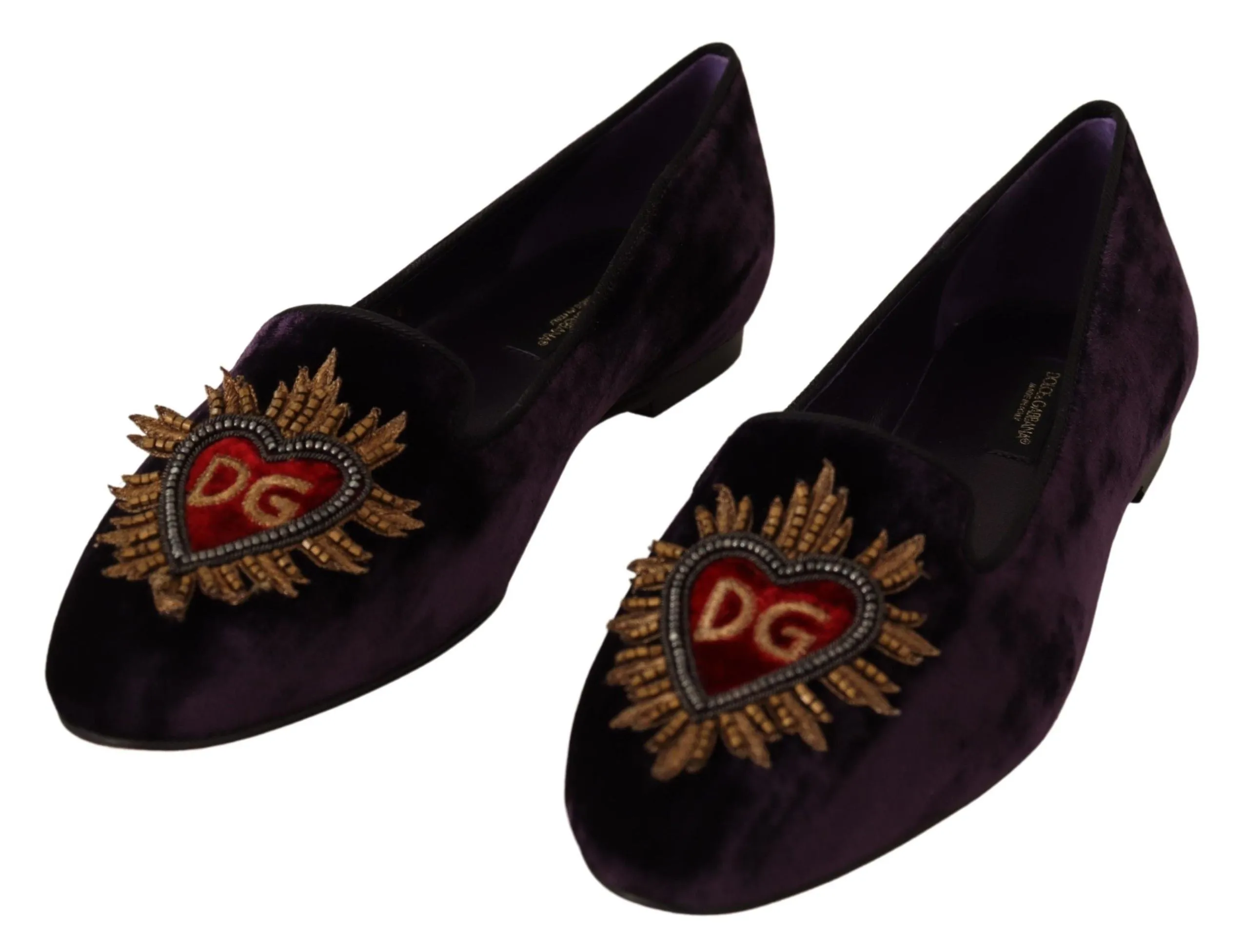 Chic Purple Velvet Loafers with Heart Detail sold by Louxly product image thumbnail 2