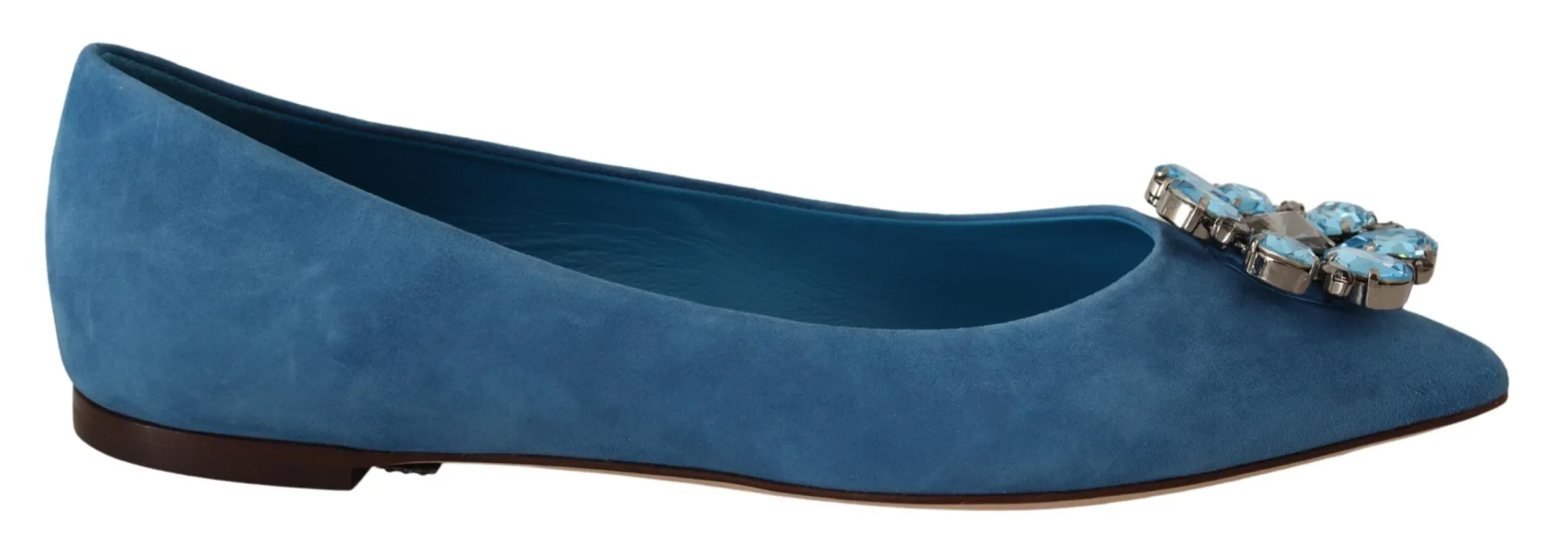 Elegant Crystal-Embellished Suede Flats sold by Louxly