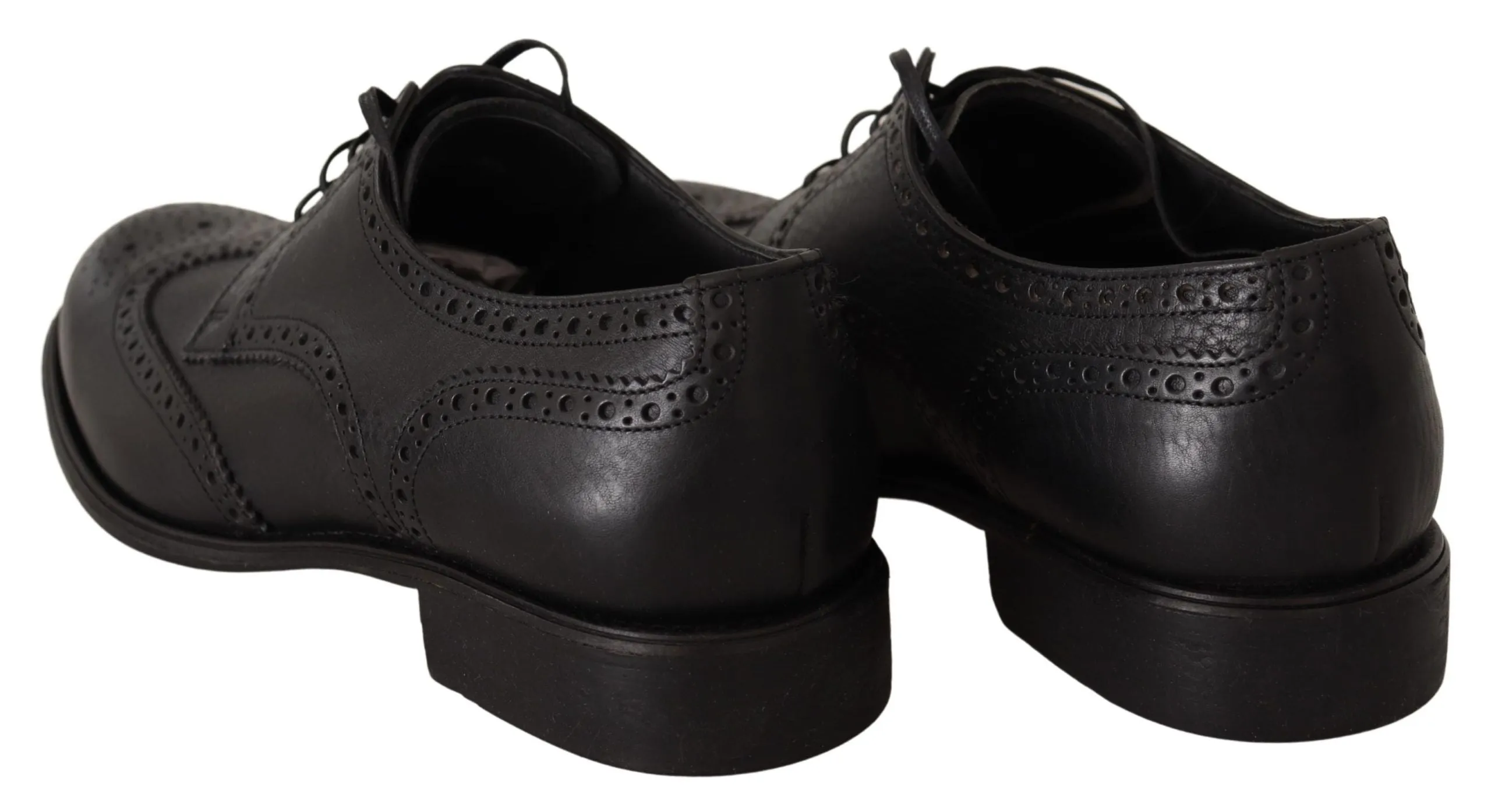 Elegant Black Leather Derby Wingtip Shoes sold by Louxly product image thumbnail 3