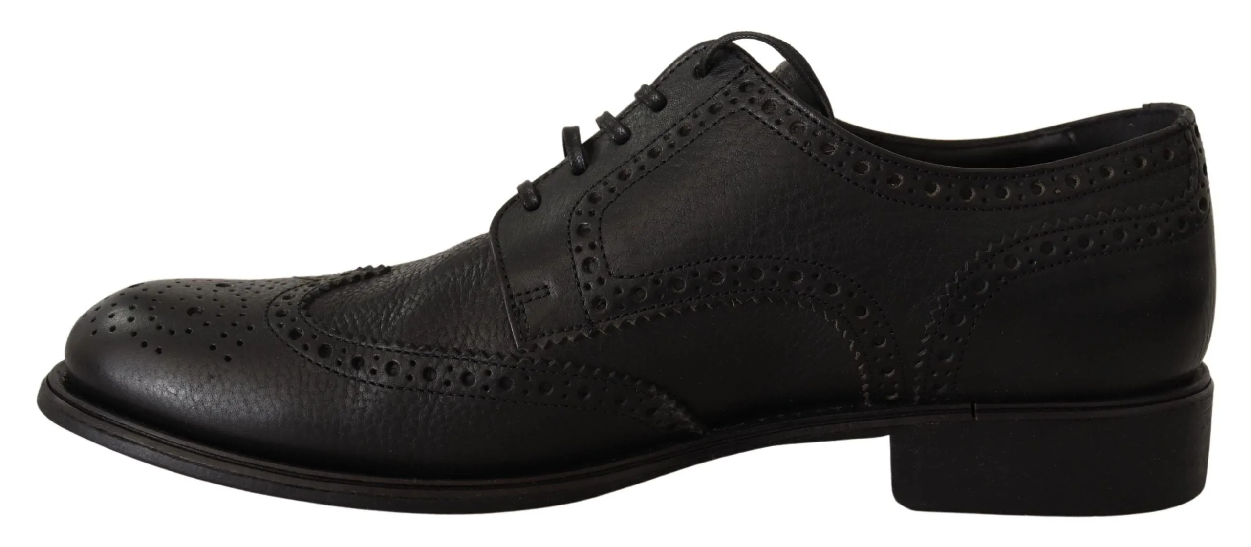 Elegant Black Leather Derby Wingtip Shoes sold by Louxly product image thumbnail 4