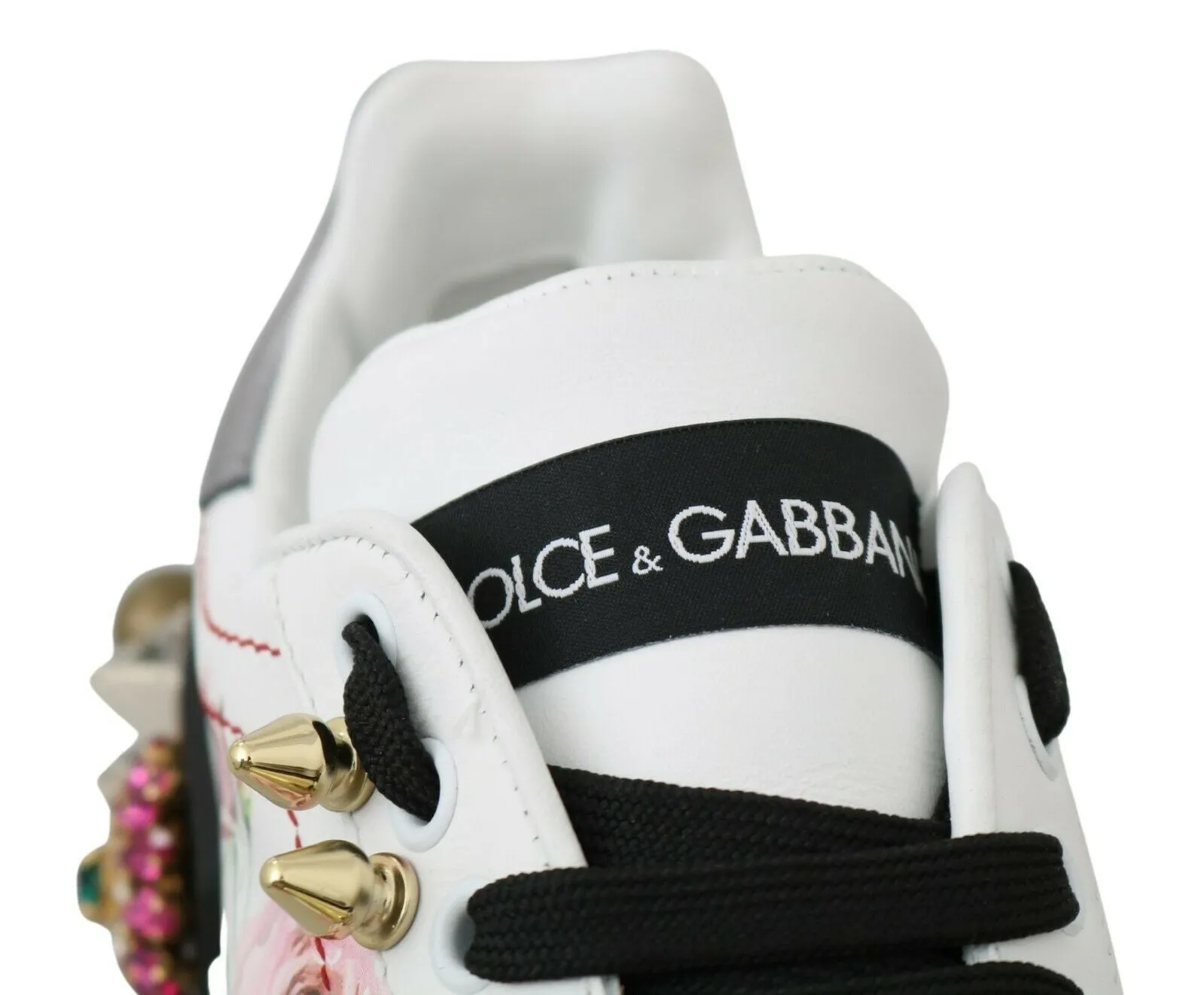 Floral Crystal-Embellished Leather Sneakers sold by Louxly product image thumbnail 5