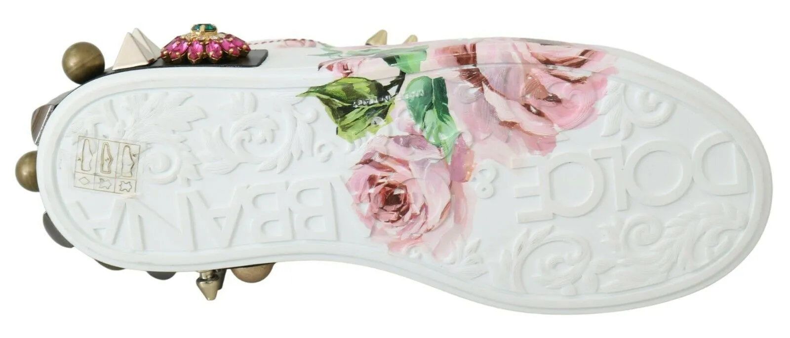 Floral Crystal-Embellished Leather Sneakers sold by Louxly product image thumbnail 3