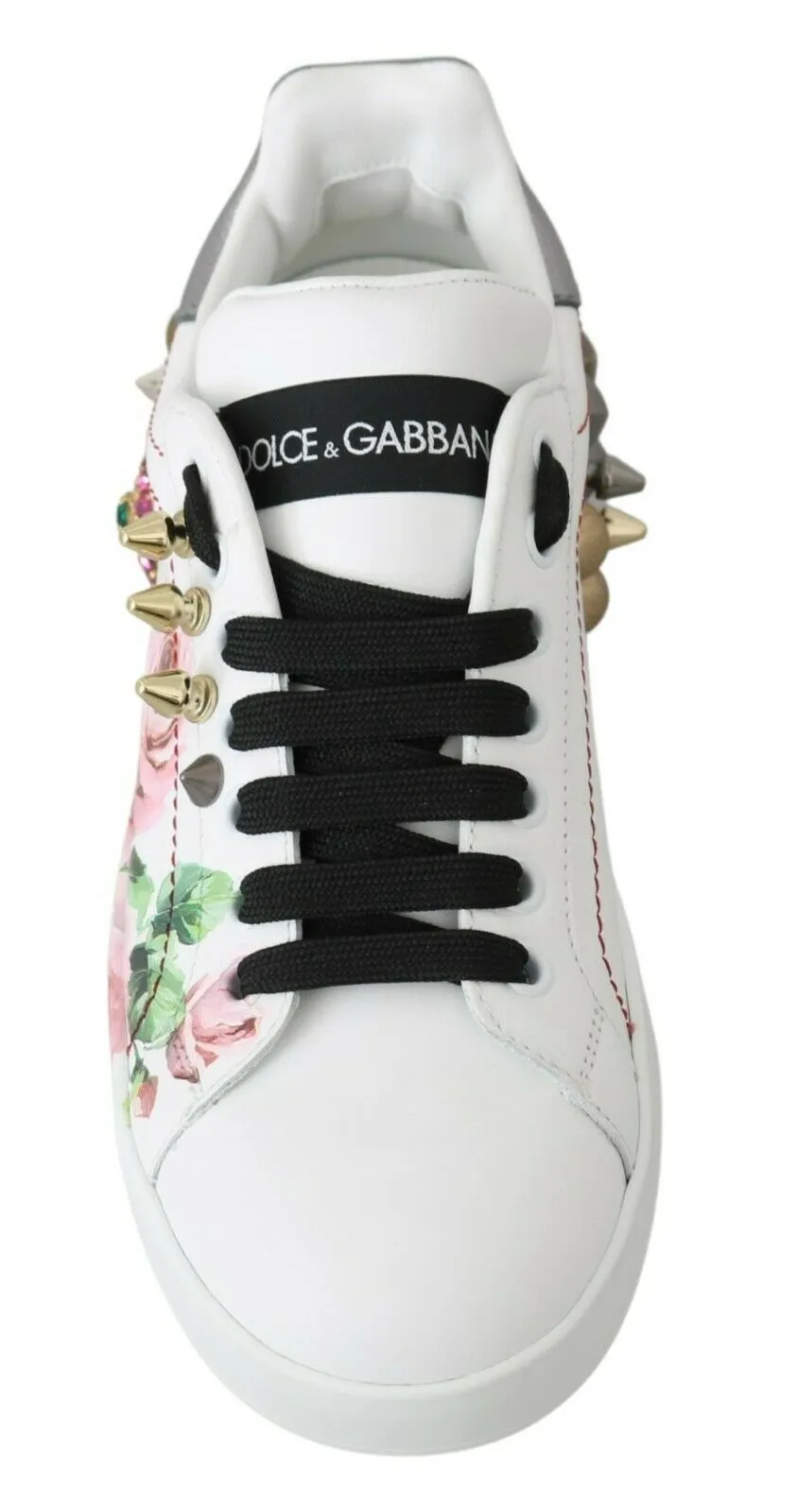 Floral Crystal-Embellished Leather Sneakers sold by Louxly product image thumbnail 4