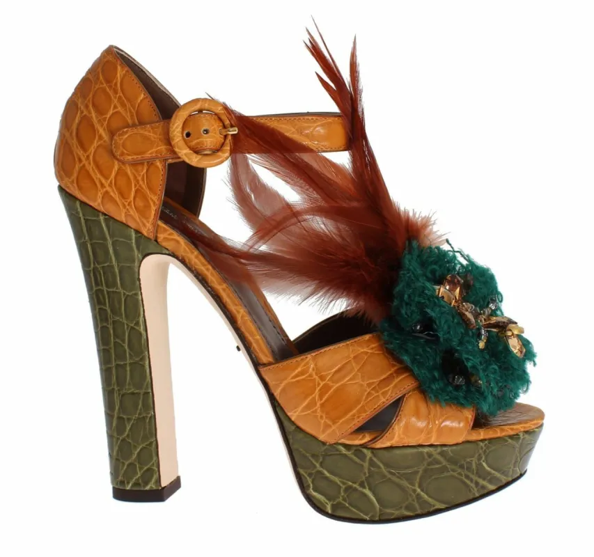Multicolor Crystal Ankle Strap Platform Sandals sold by Louxly