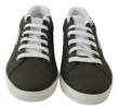 Sleek White Leather Low Top Sneakers sold by Louxly