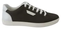 Sleek White Leather Low Top Sneakers sold by Louxly