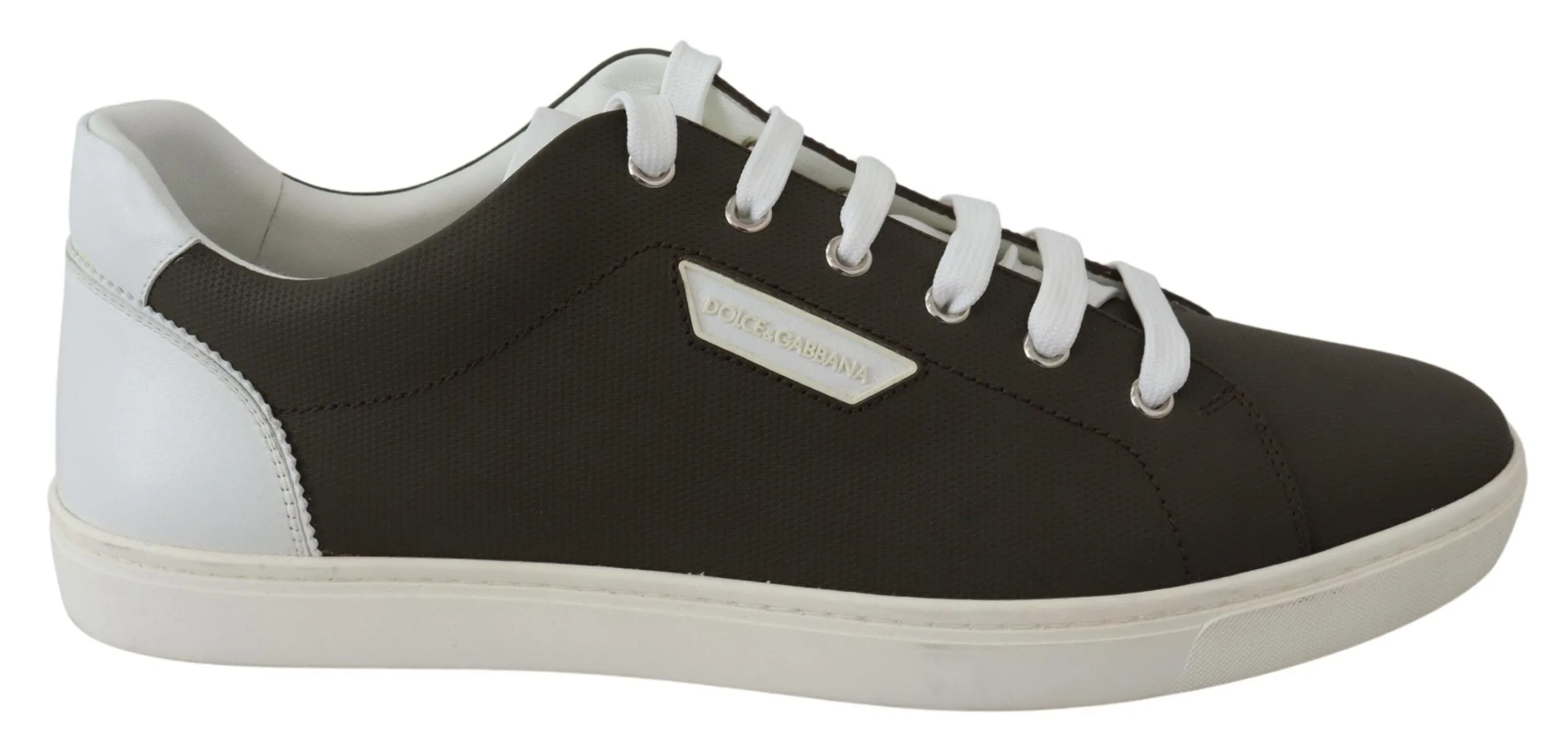 Sleek White Leather Low Top Sneakers sold by Louxly