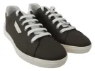 Sleek White Leather Low Top Sneakers sold by Louxly