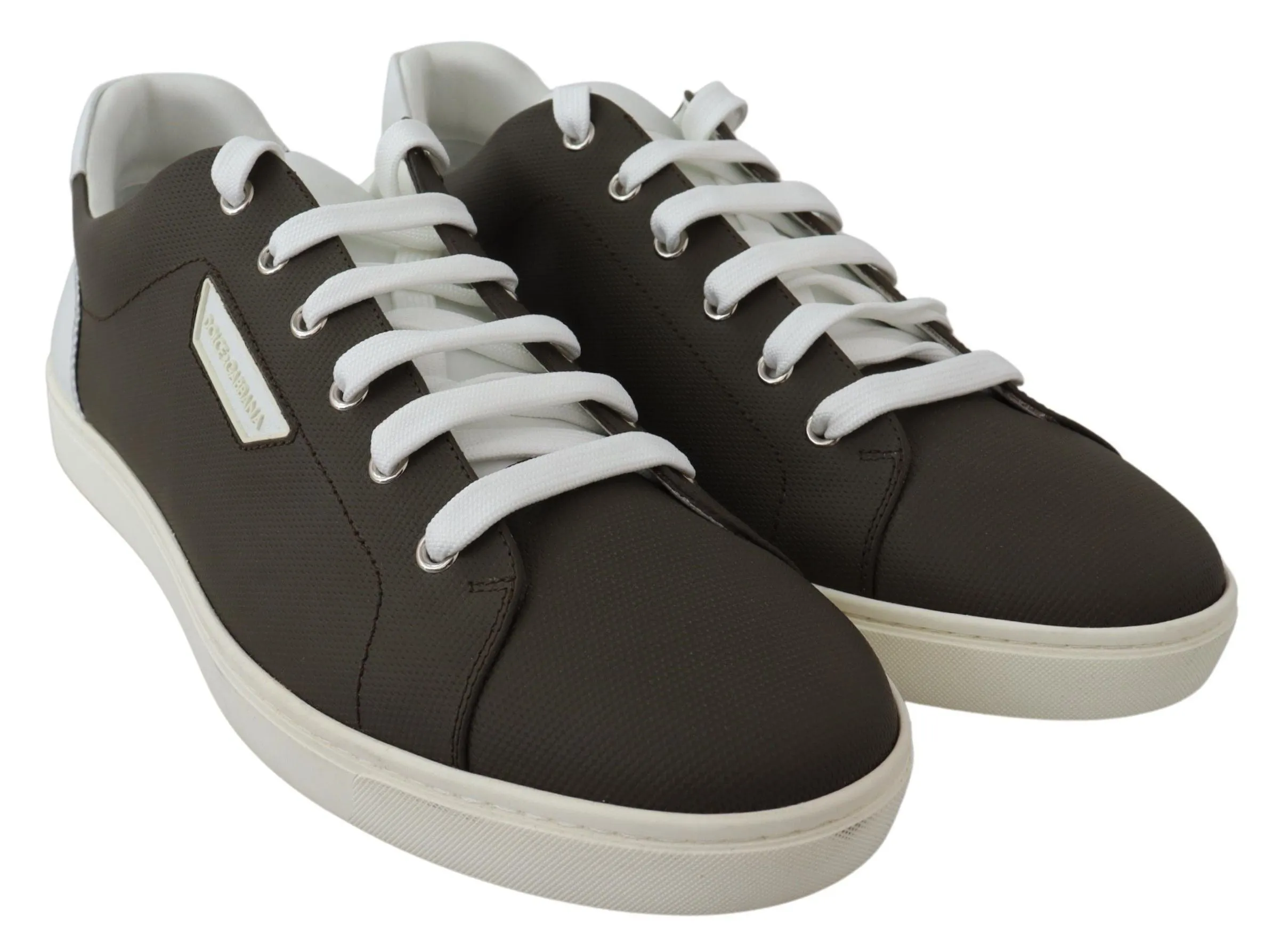 Sleek White Leather Low Top Sneakers sold by Louxly product image thumbnail 5