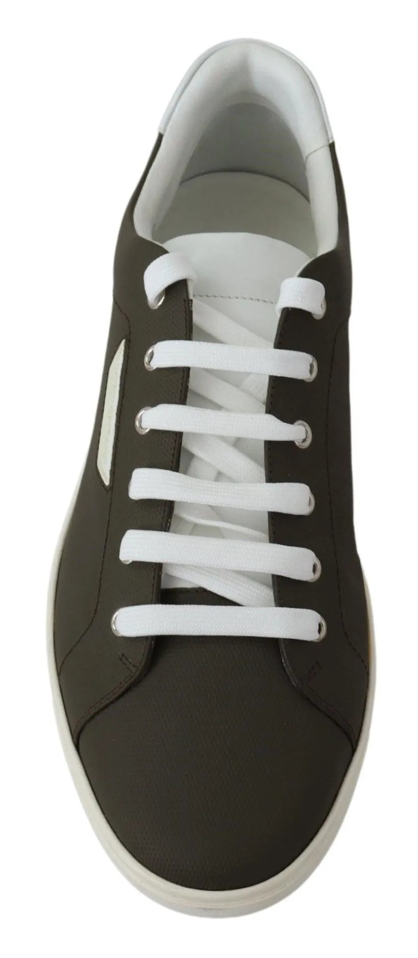 Sleek White Leather Low Top Sneakers sold by Louxly product image thumbnail 3