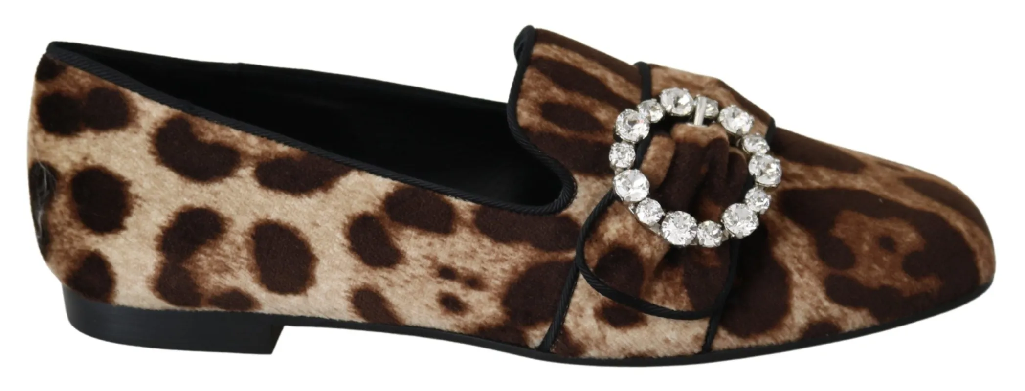 Leopard Print Crystal Embellished Loafers sold by Louxly
