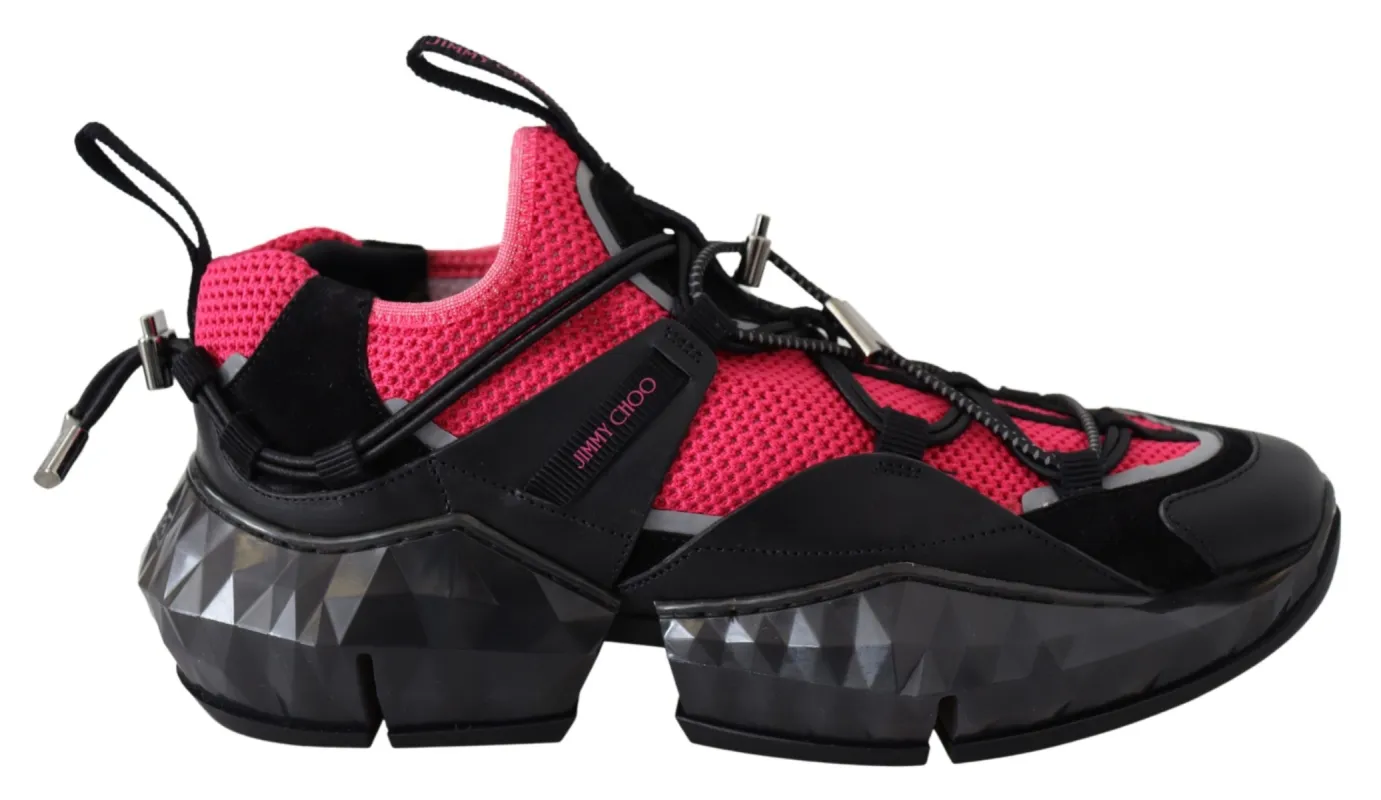 Electric Elegance Leather Mesh Sneakers made by Jimmy Choo