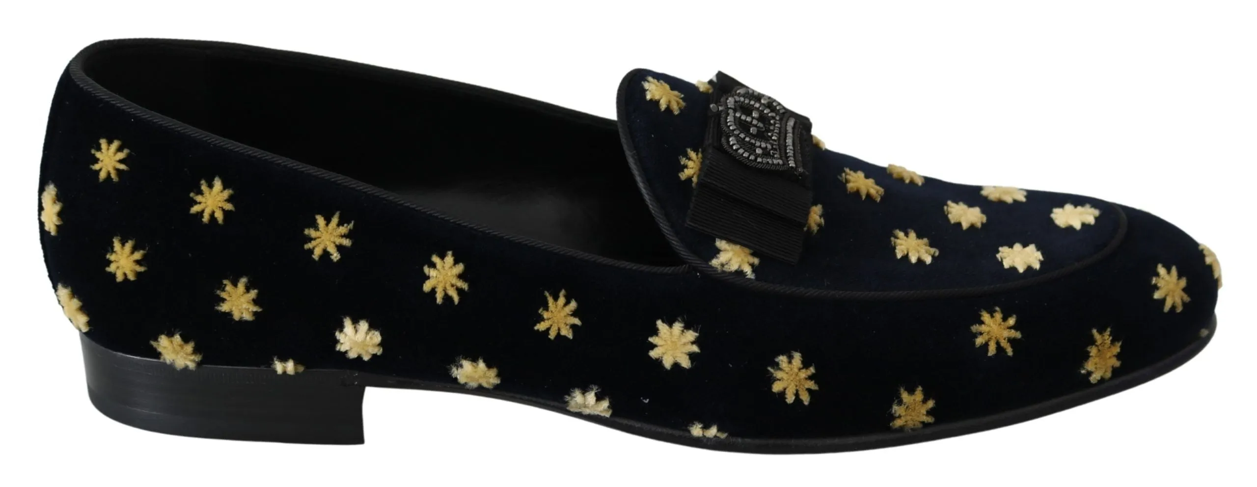 Elegant Velvet Crown Embroidery Loafers sold by Louxly