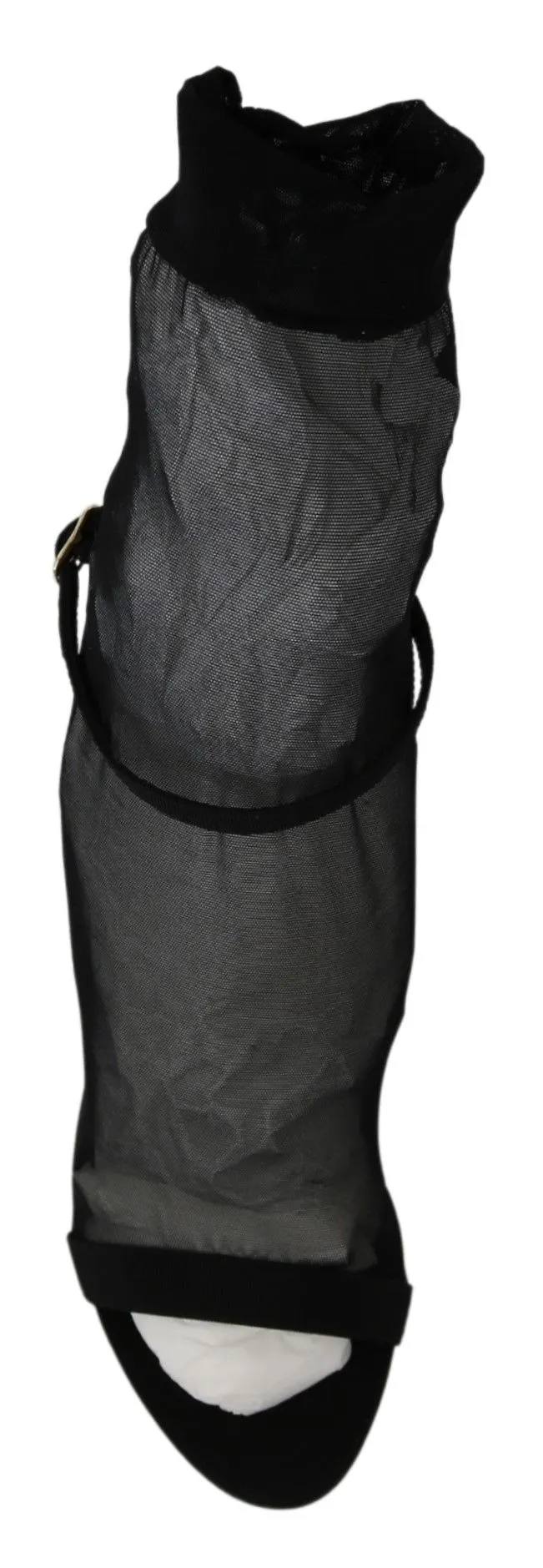 Elegant Black Heeled Stretch Sandals sold by Louxly product image thumbnail 2