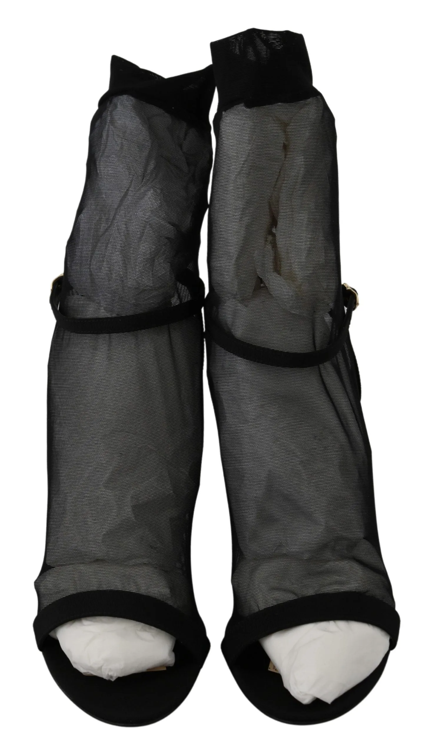 Elegant Black Heeled Stretch Sandals sold by Louxly product image thumbnail 3