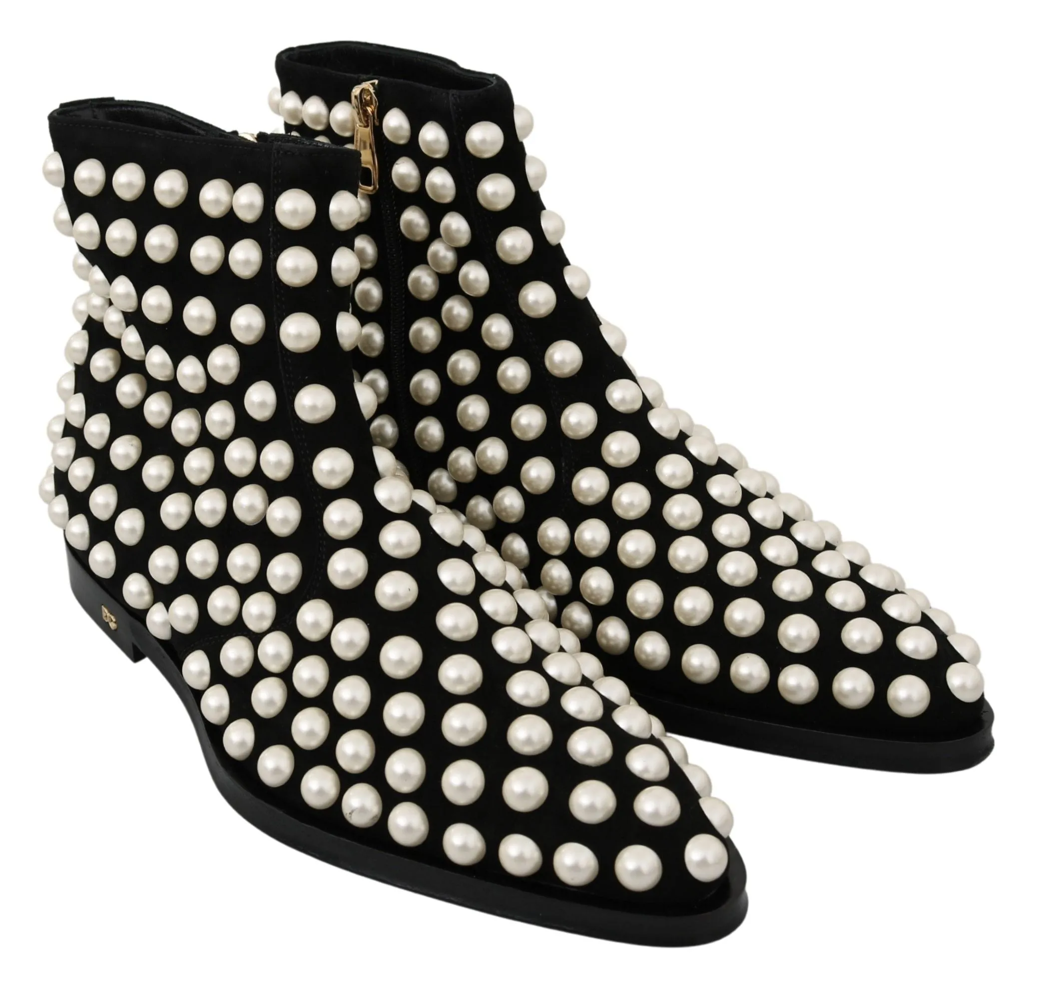Chic Black Suede Ankle Boots with Pearls sold by Louxly product image thumbnail 5