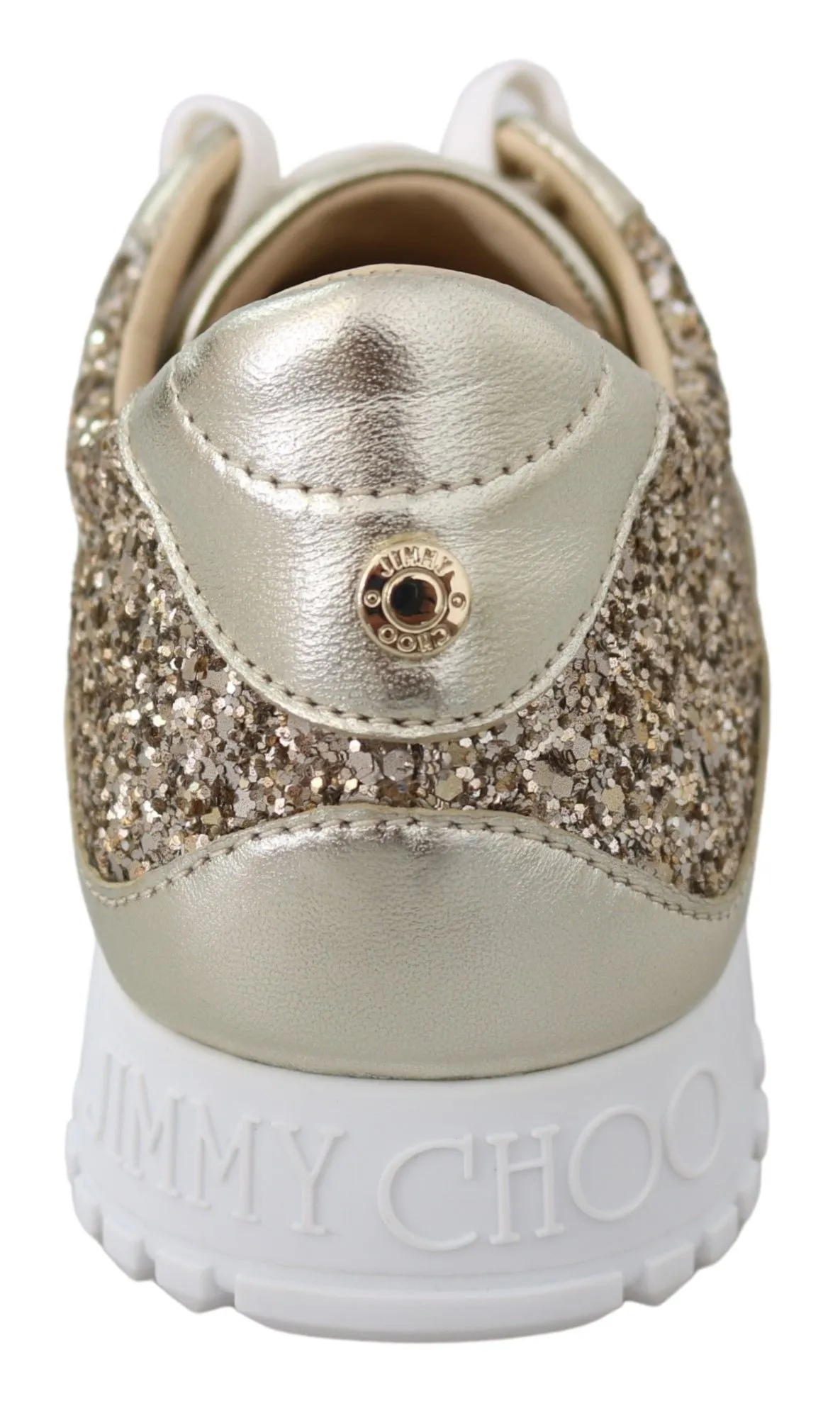 Antique Gold Glitter Leather Sneakers sold by Louxly product image thumbnail 5