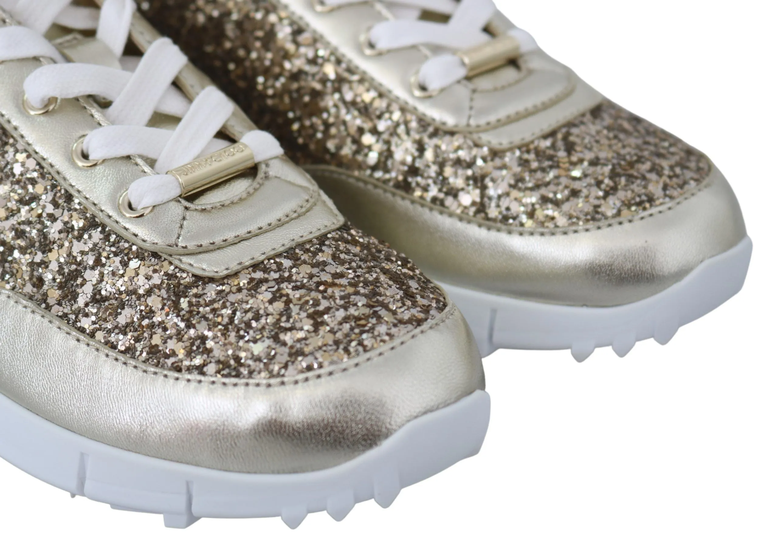 Antique Gold Glitter Leather Sneakers sold by Louxly product image thumbnail 3