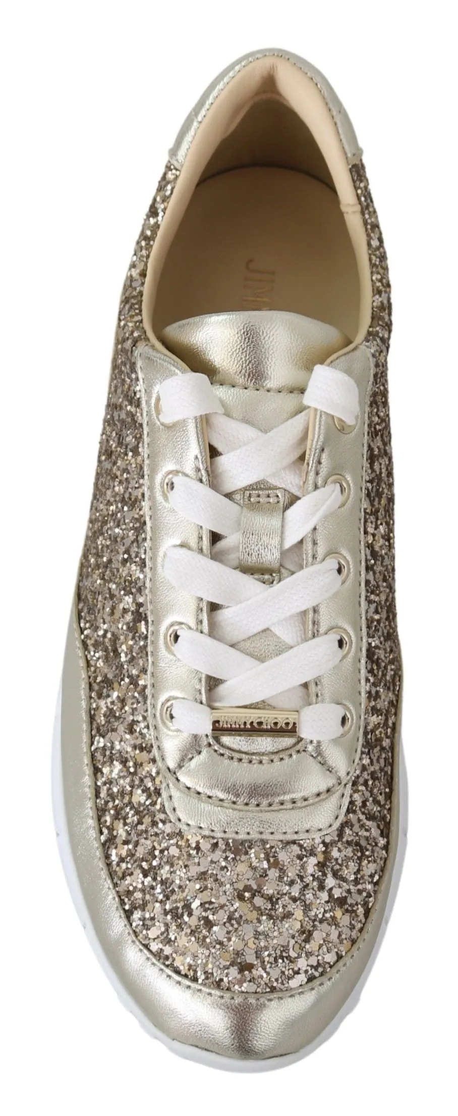 Antique Gold Glitter Leather Sneakers sold by Louxly product image thumbnail 4