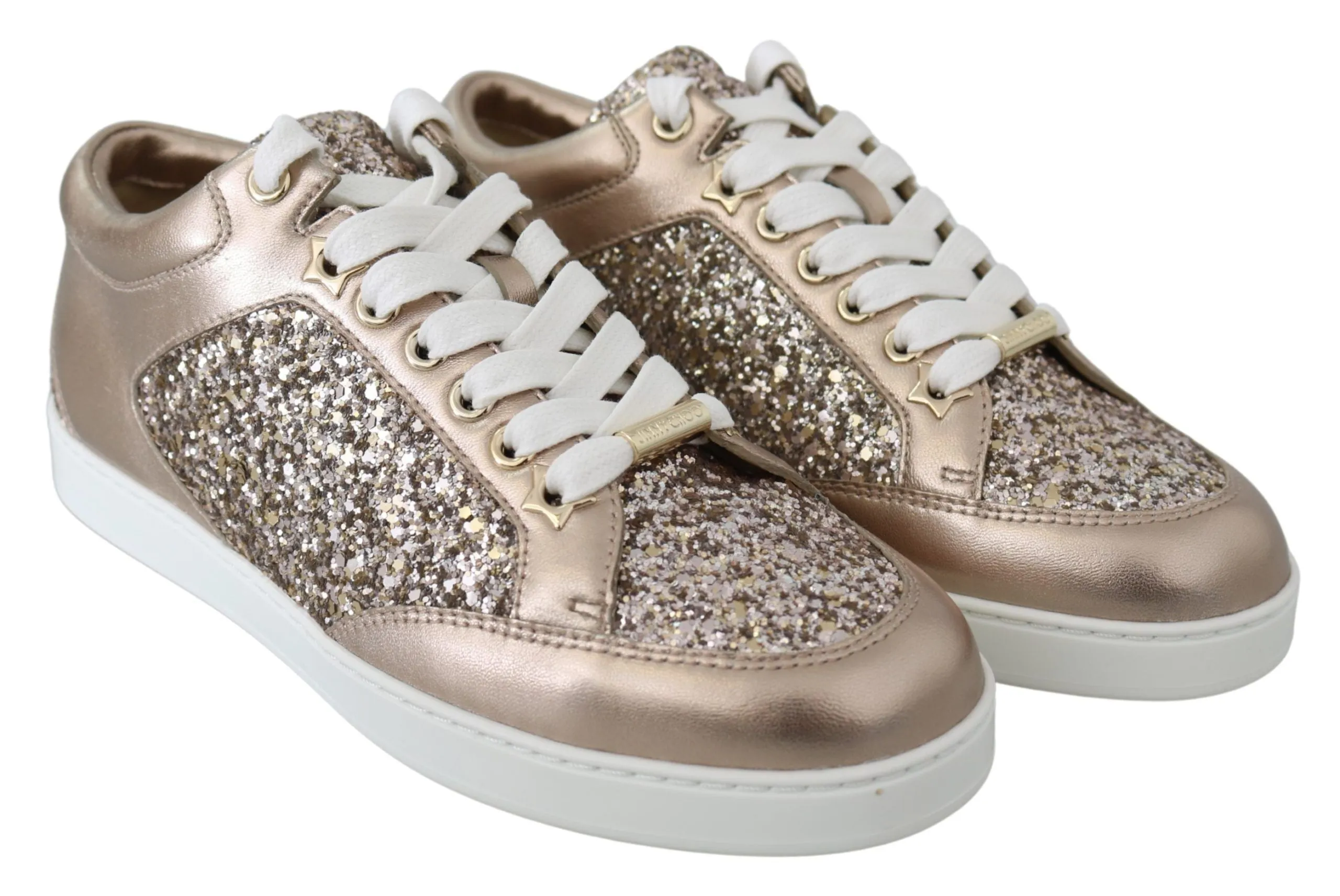 Ballet Pink Glitter Leather Sneakers sold by Louxly product image thumbnail 2