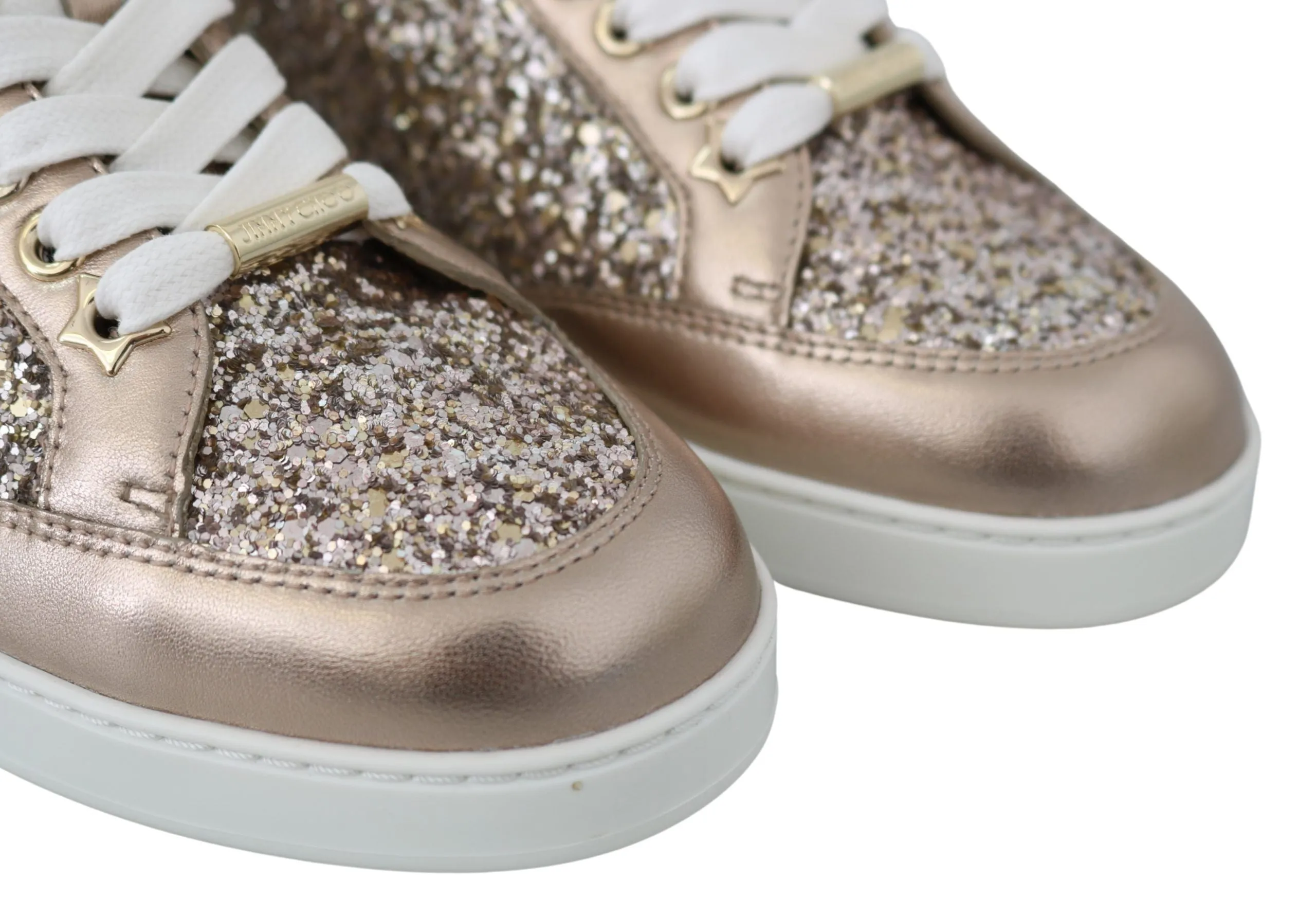 Ballet Pink Glitter Leather Sneakers sold by Louxly product image thumbnail 3