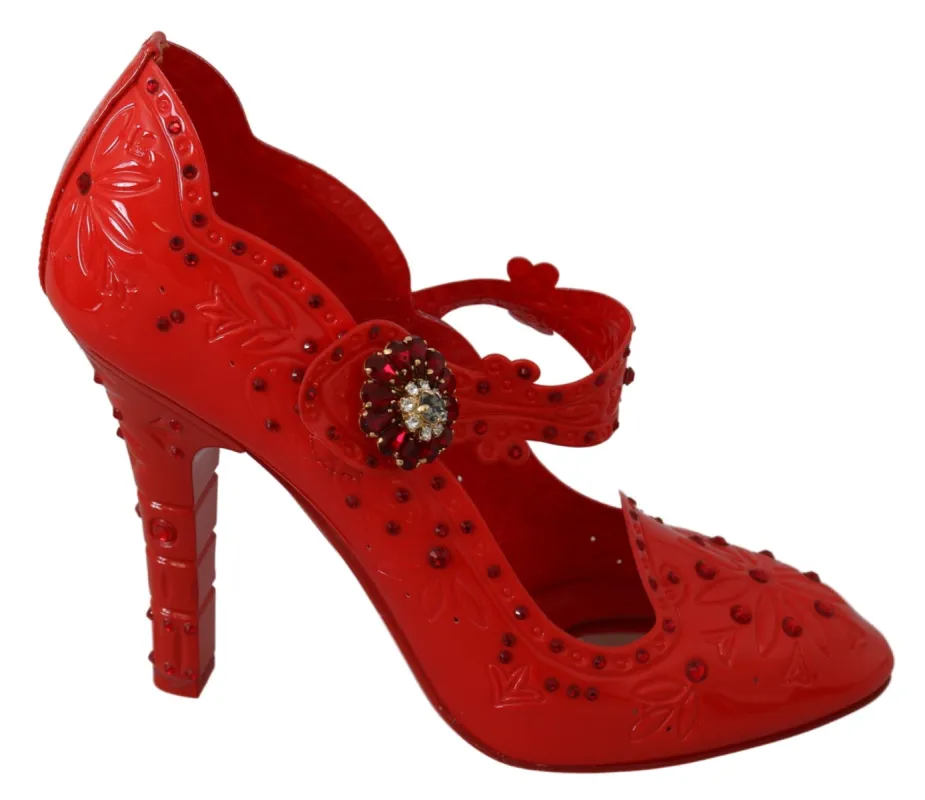 Chic Red Crystal Cinderella Pumps sold by Louxly