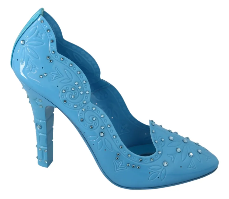 Crystal Embellished Blue Cinderella Pumps sold by Louxly