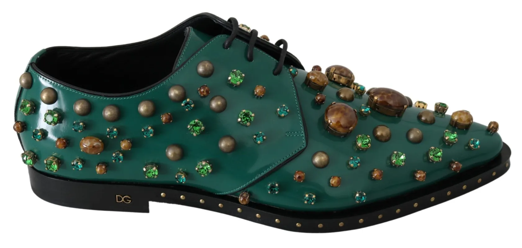 Emerald Leather Dress Shoes with Crystal Accents sold by Louxly