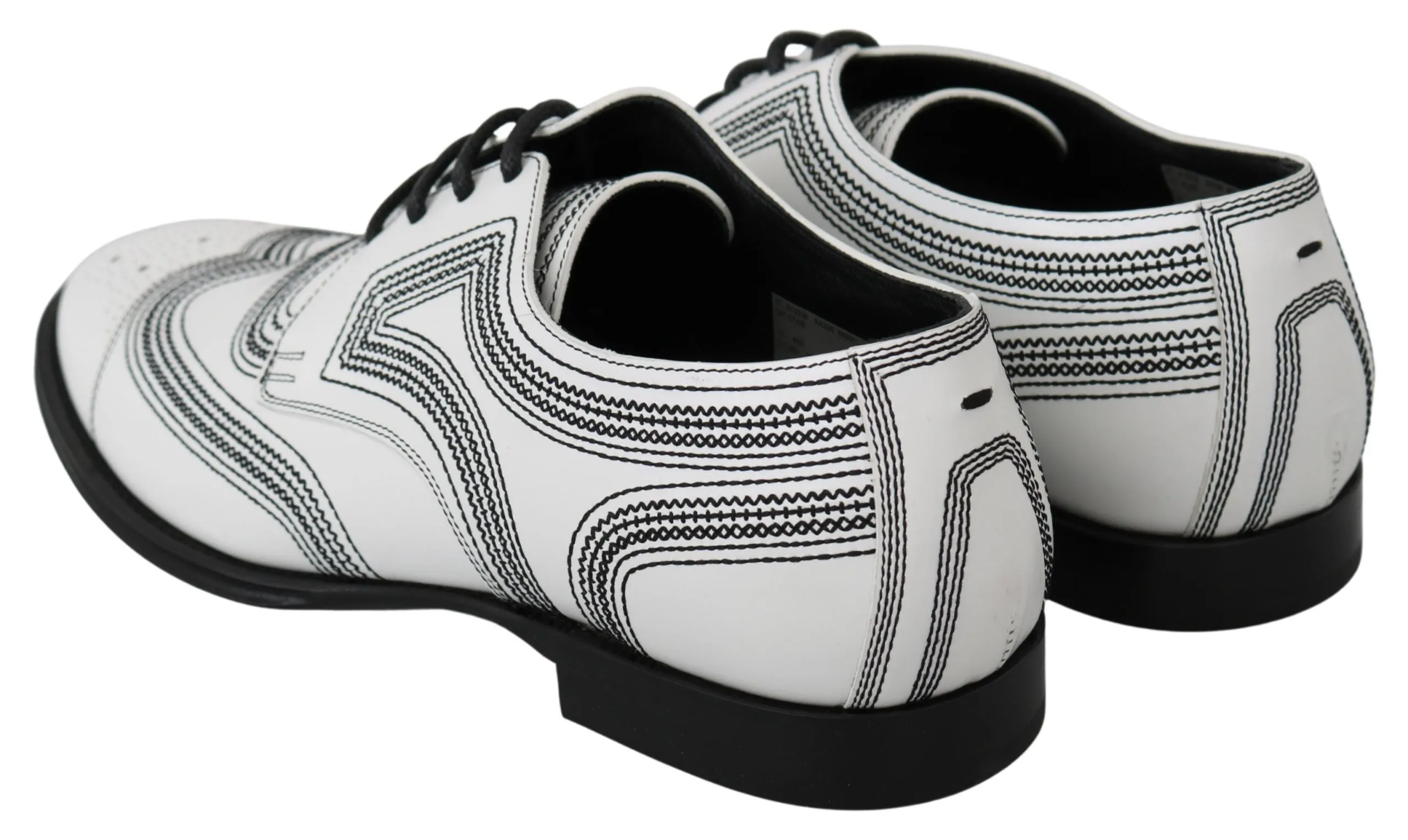 Elegant White Leather Derby Shoes sold by Louxly product image thumbnail 4