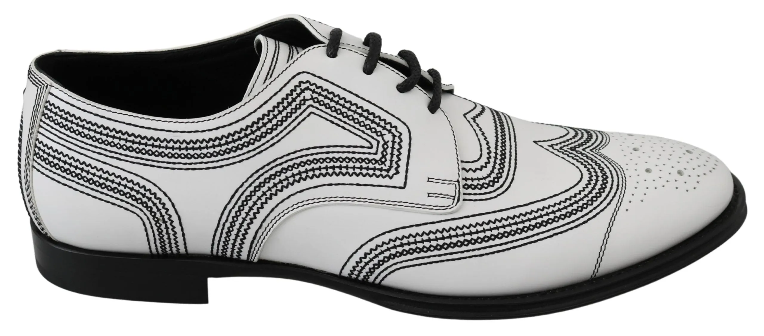 Elegant White Leather Derby Shoes sold by Louxly