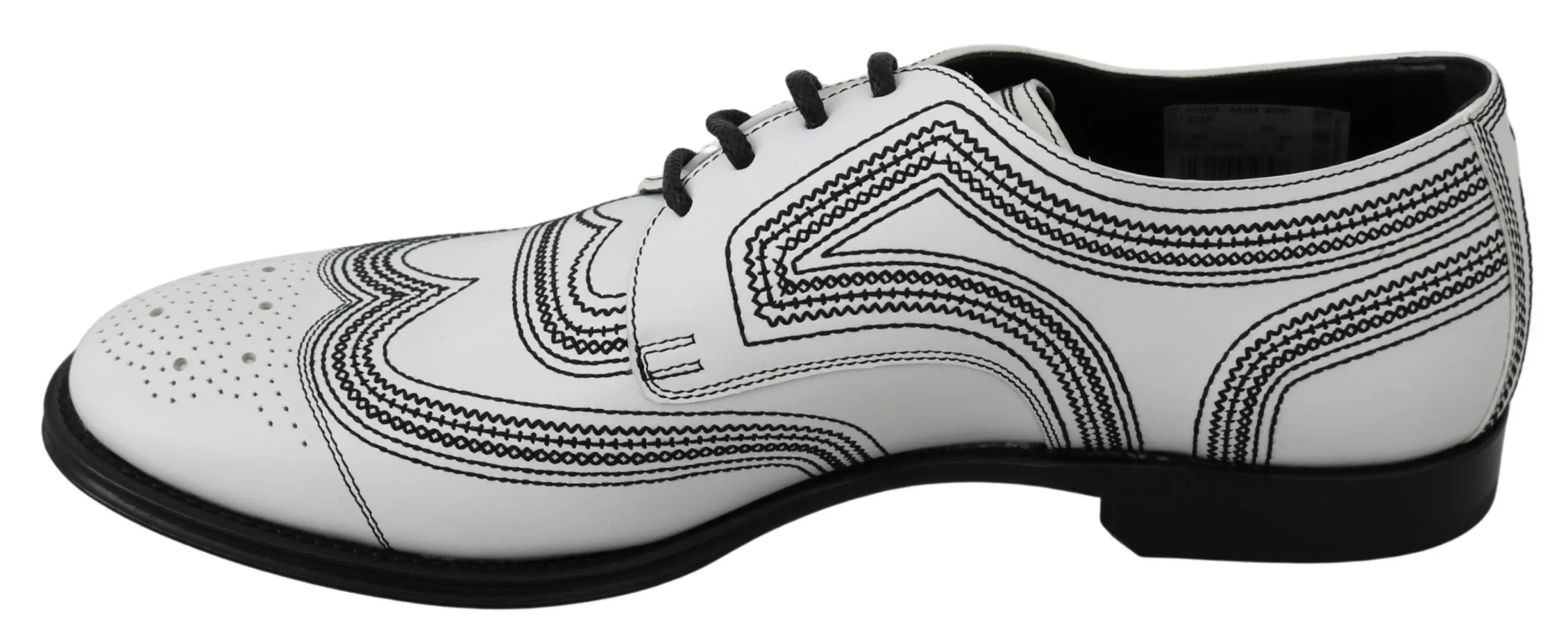 Elegant White Leather Derby Shoes sold by Louxly product image thumbnail 5