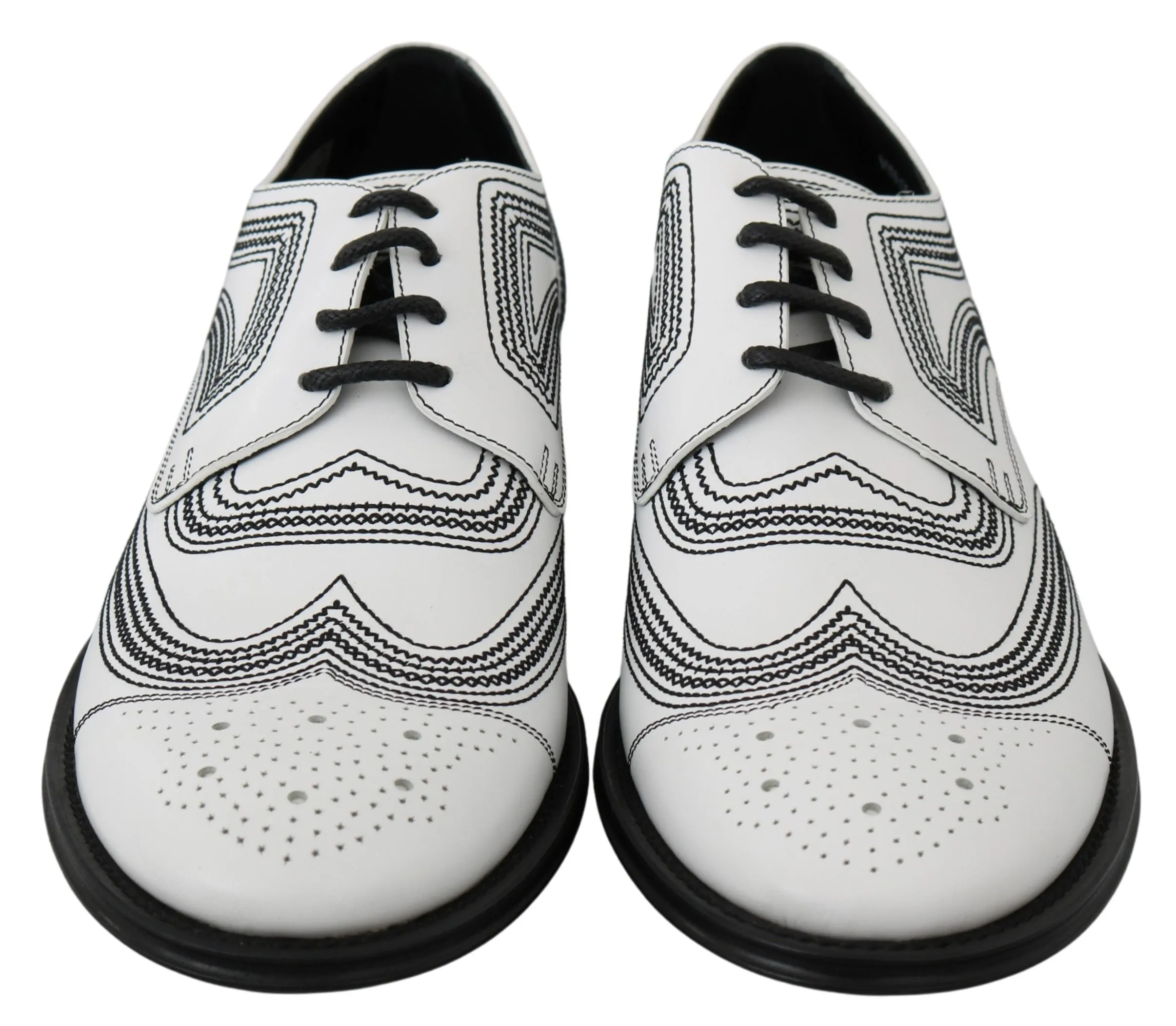 Elegant White Leather Derby Shoes sold by Louxly product image thumbnail 2