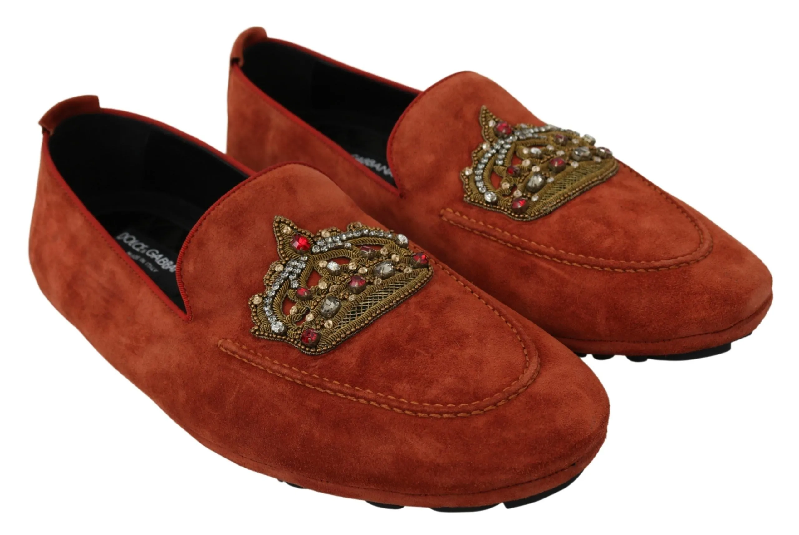 Elegant Orange Leather Moccasin Slippers sold by Louxly product image thumbnail 3
