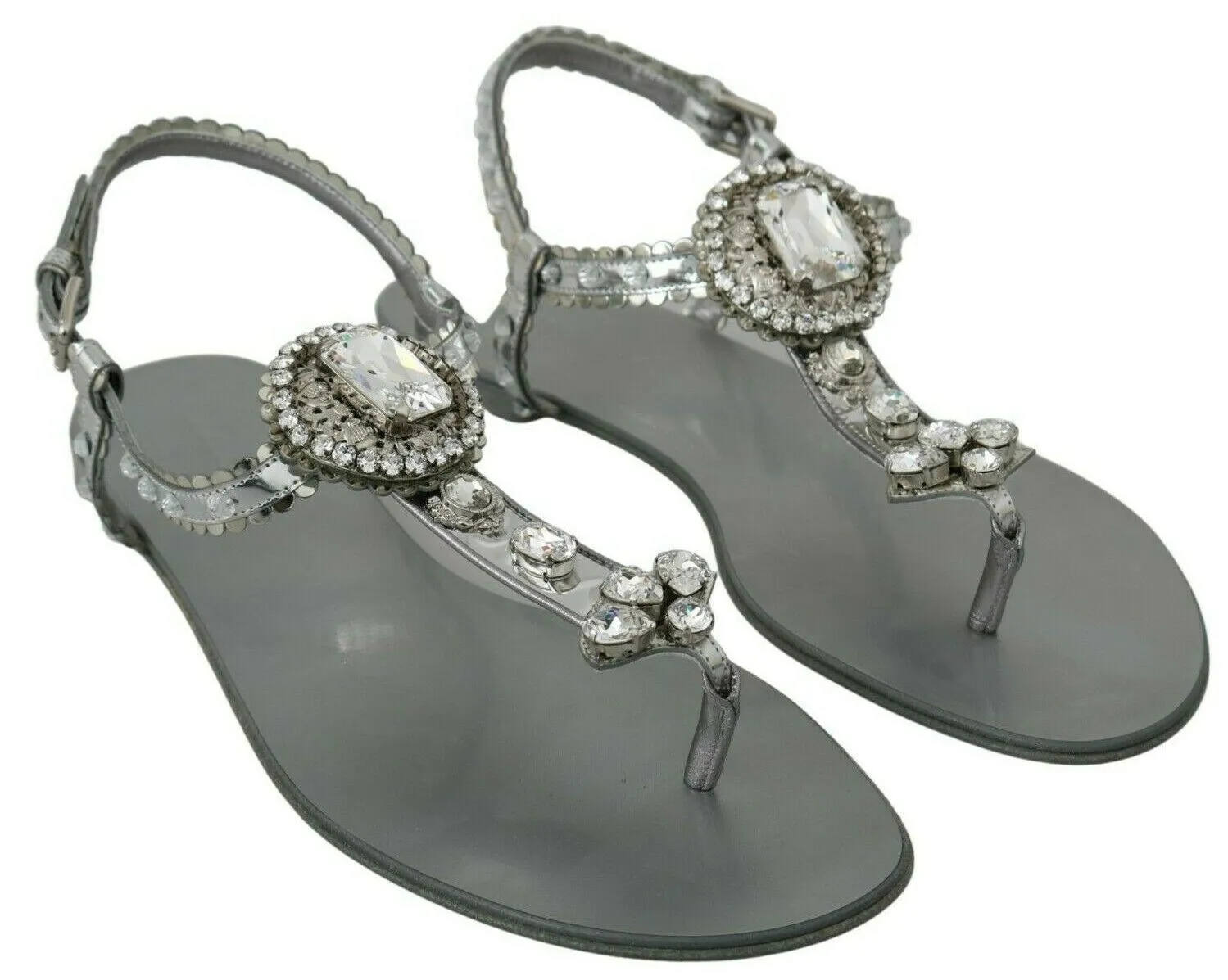 Elegant Silver Flats with Crystal Embellishments sold by Louxly product image thumbnail 2