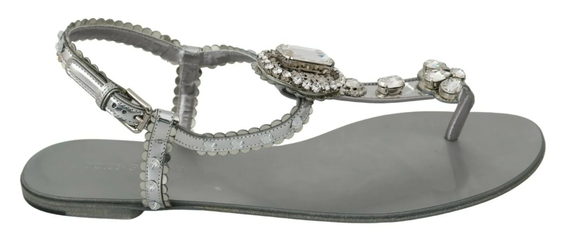 Elegant Silver Flats with Crystal Embellishments sold by Louxly