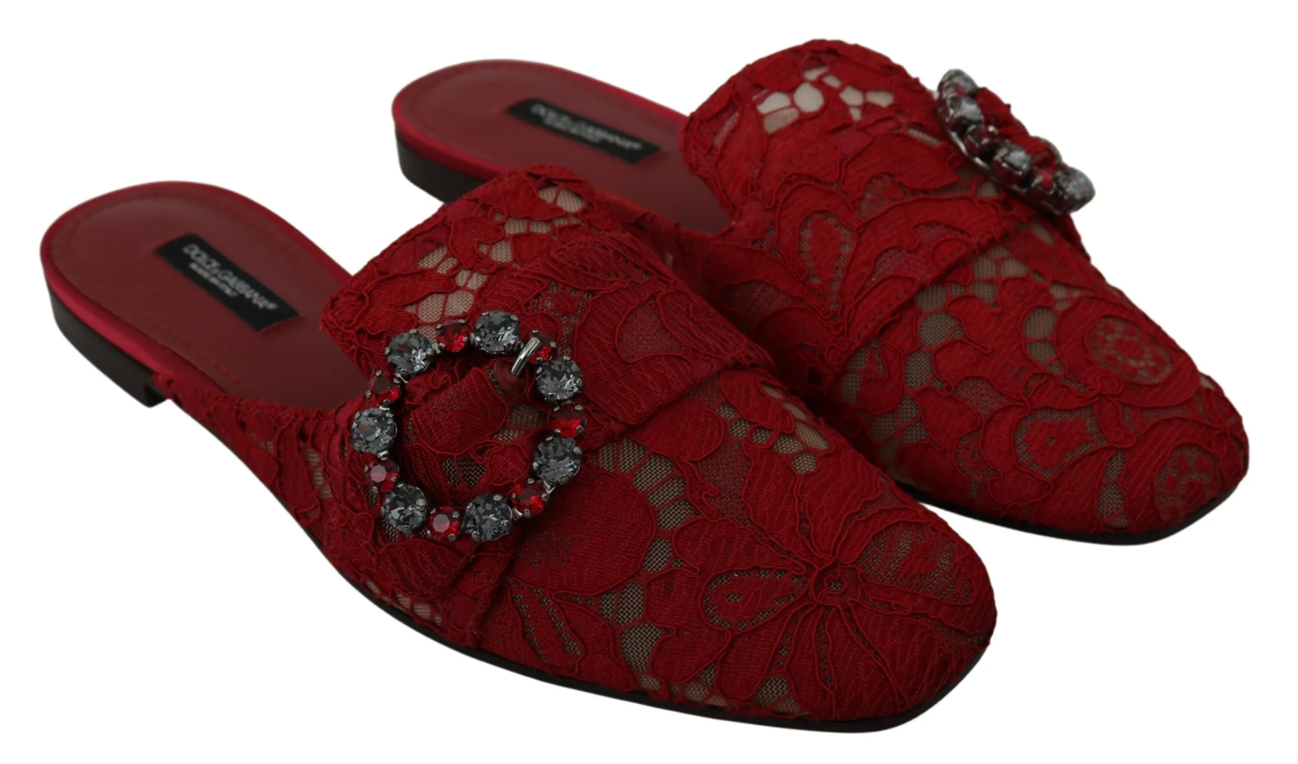 Radiant Red Slide Flats with Crystal Embellishments sold by Louxly product image thumbnail 3